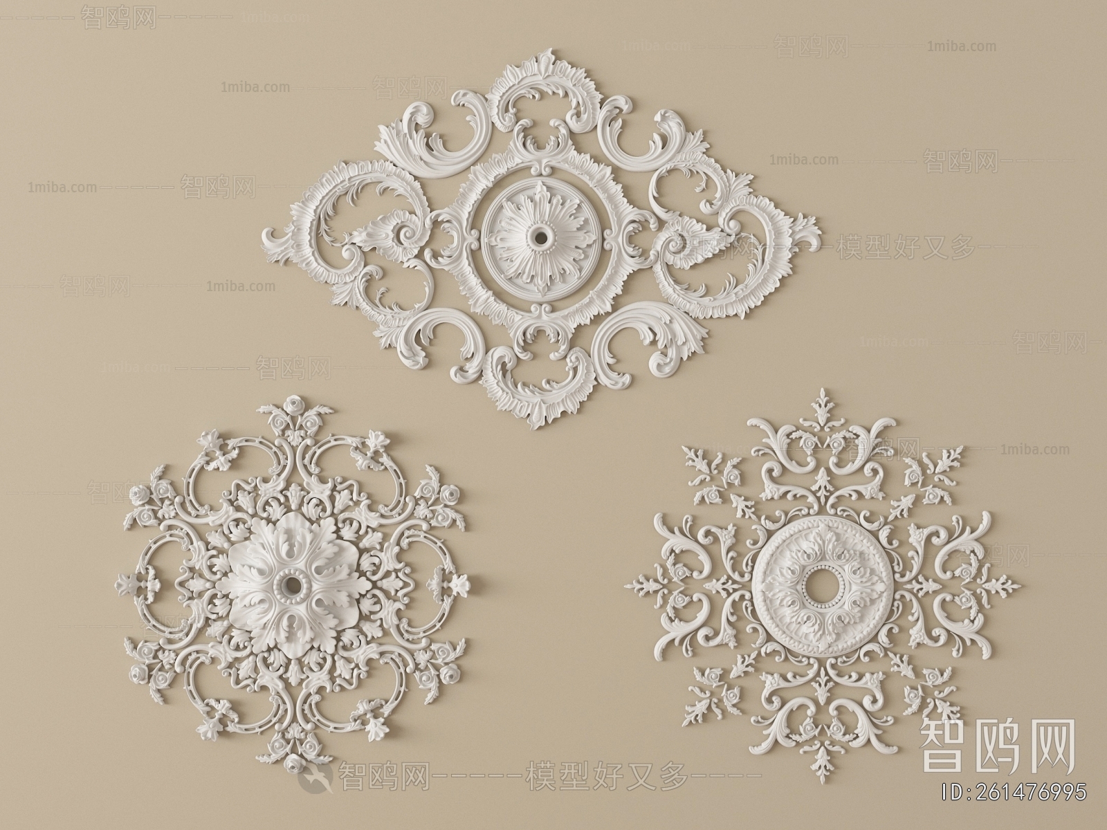 European Style Plaster Carved Top Plate