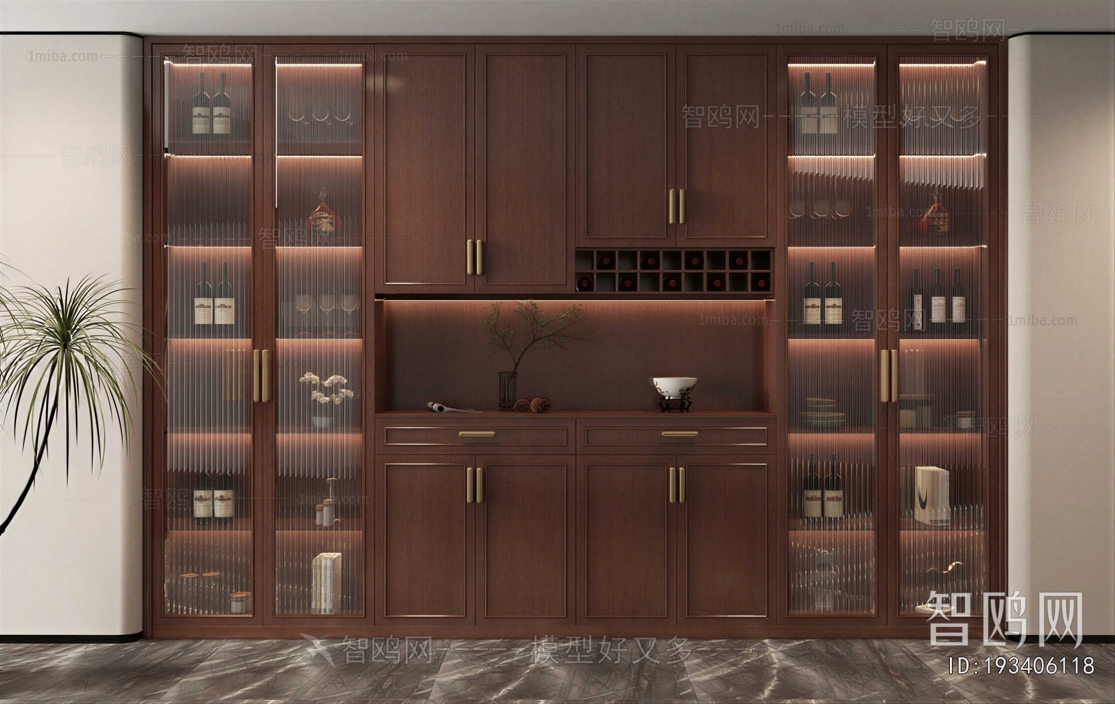 New Chinese Style Wine Cabinet