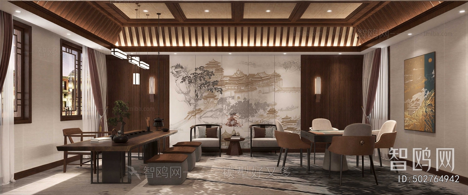 New Chinese Style Chess And Card Room