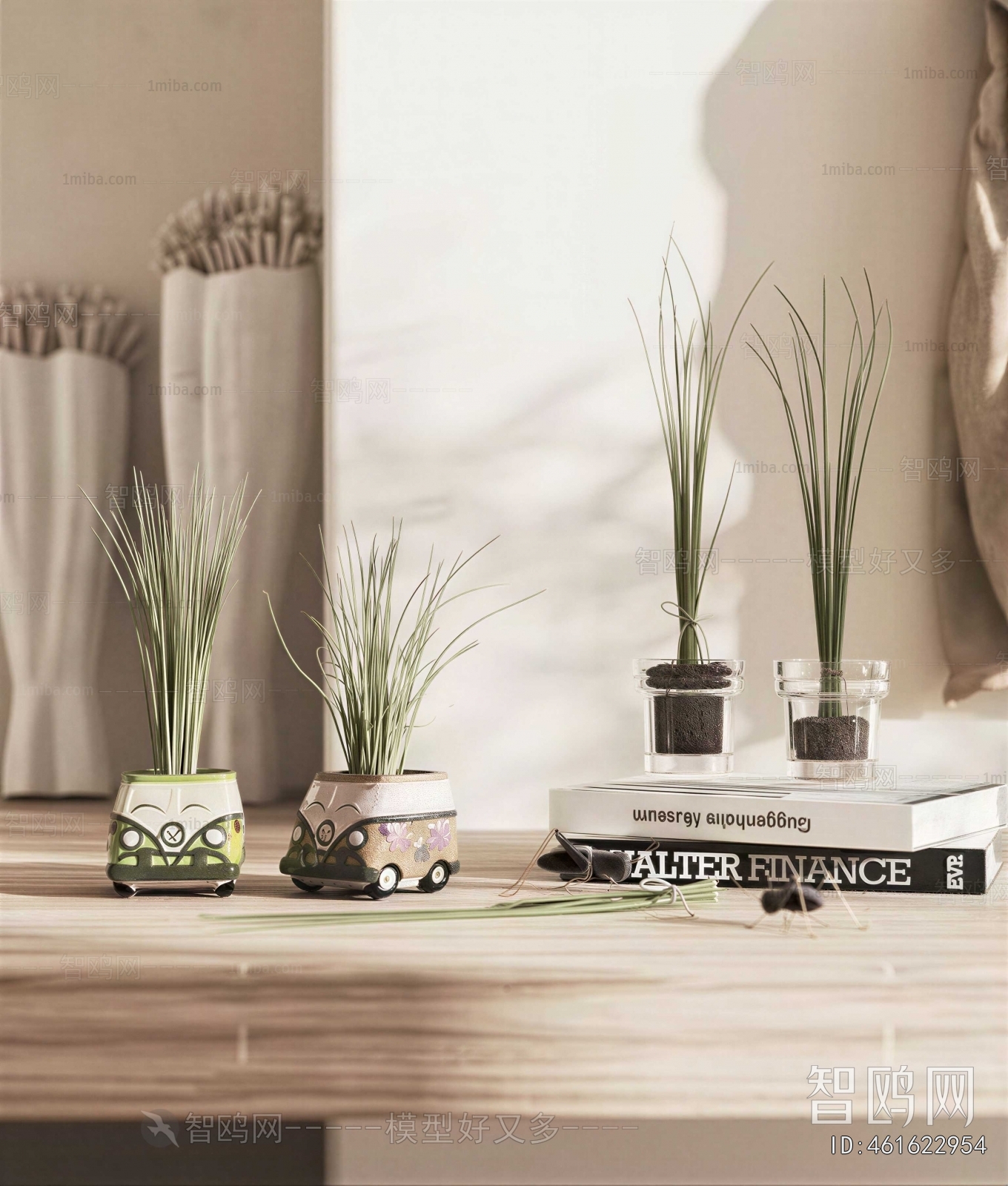 Modern Potted Green Plant