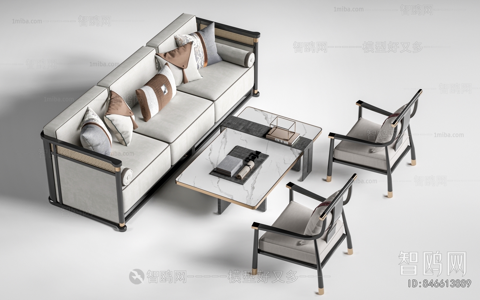 New Chinese Style Sofa Combination