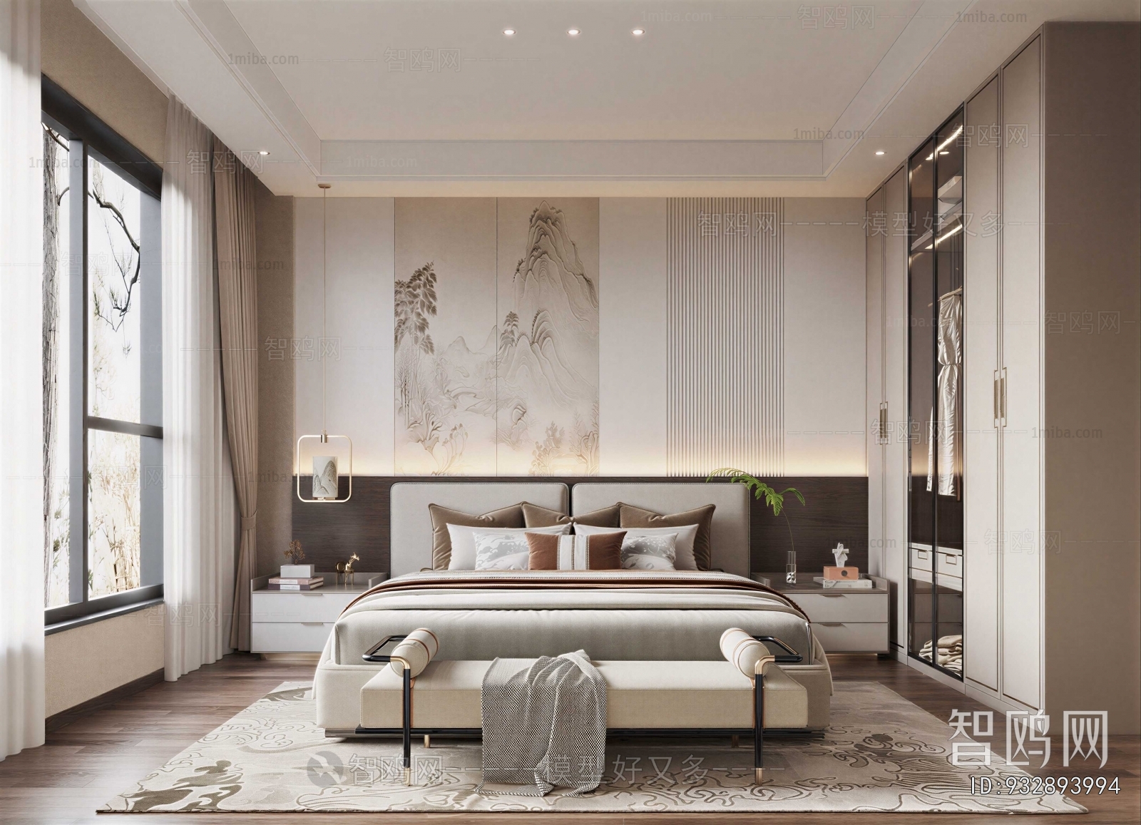 New Chinese Style Bedroom