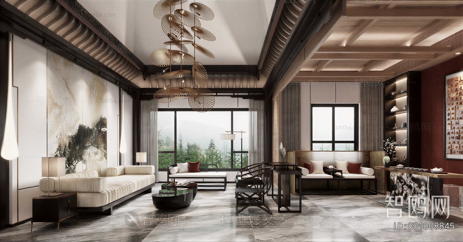 New Chinese Style A Living Room