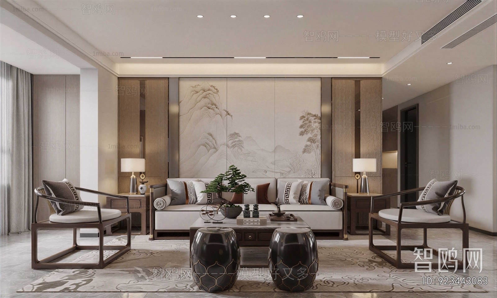 New Chinese Style A Living Room