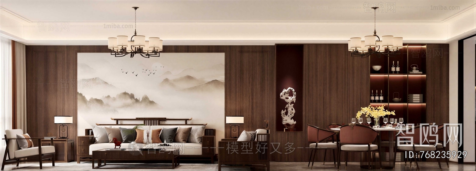 New Chinese Style A Living Room