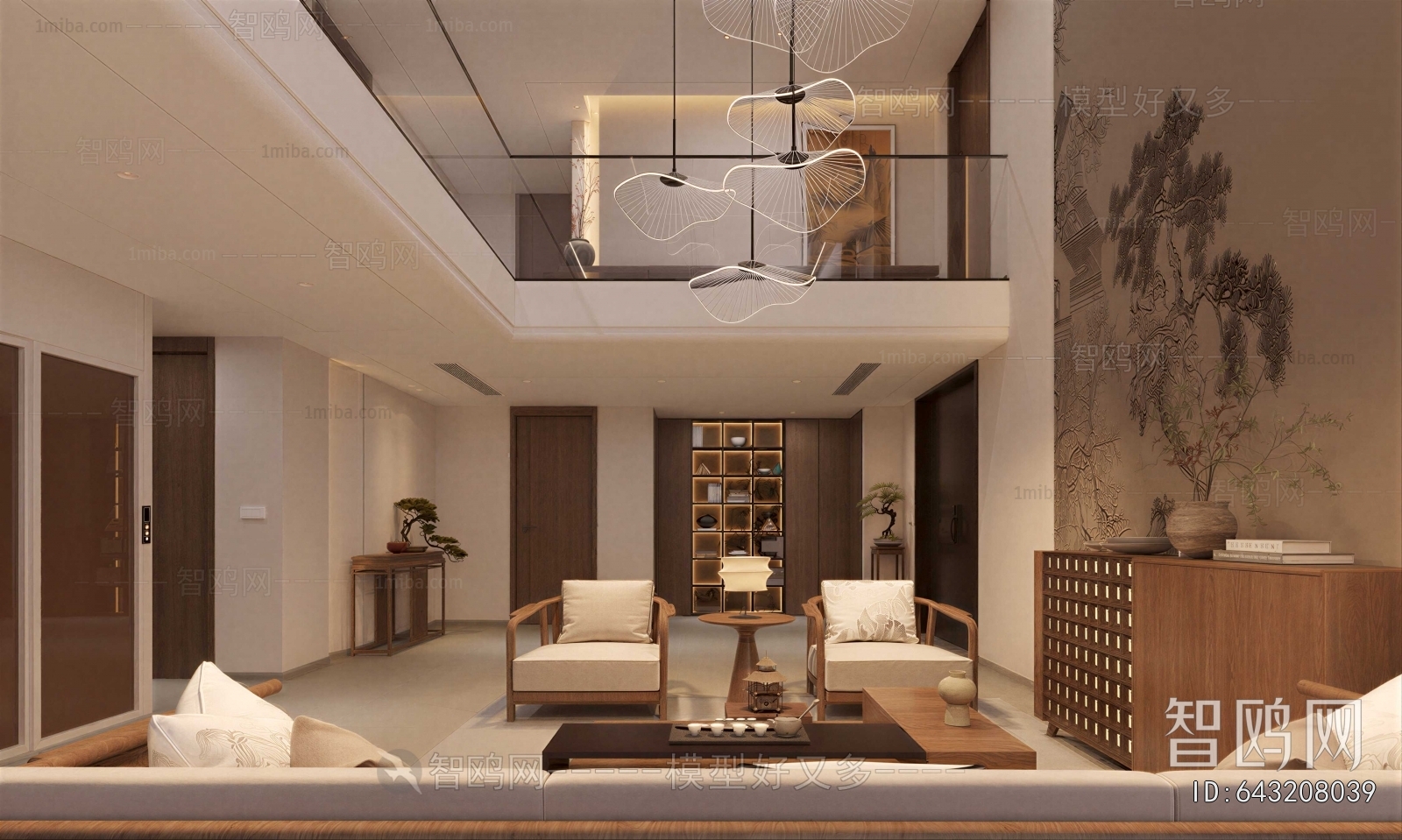 New Chinese Style A Living Room