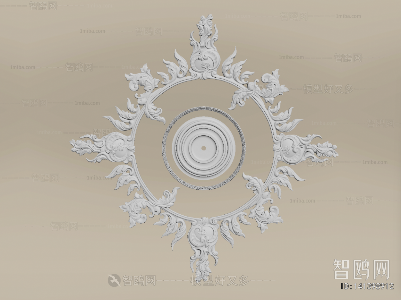 French Style Plaster Carved Top Plate