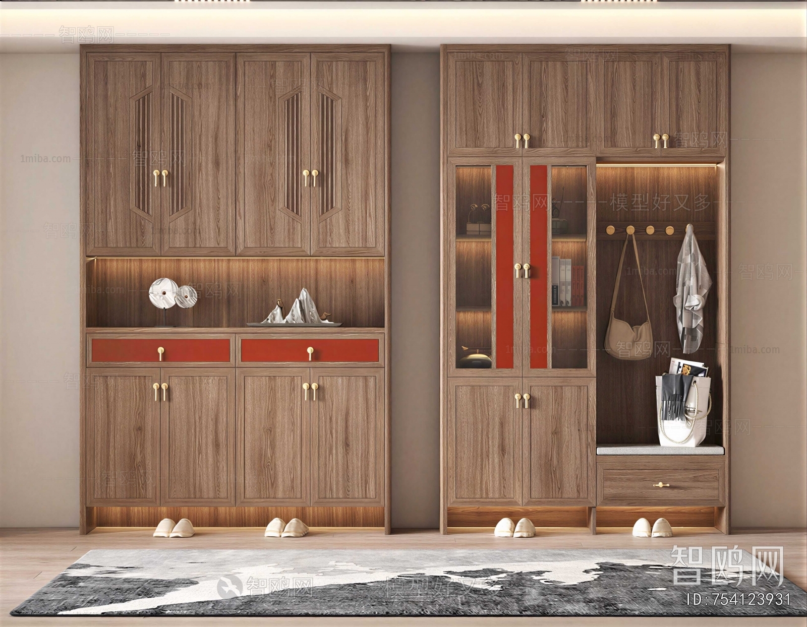 New Chinese Style Shoe Cabinet