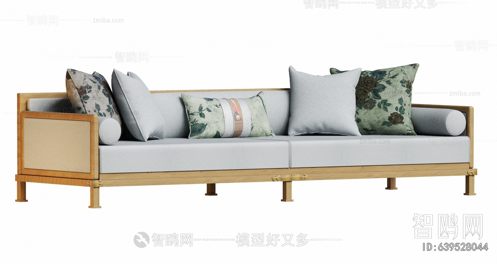 New Chinese Style Three-seat Sofa