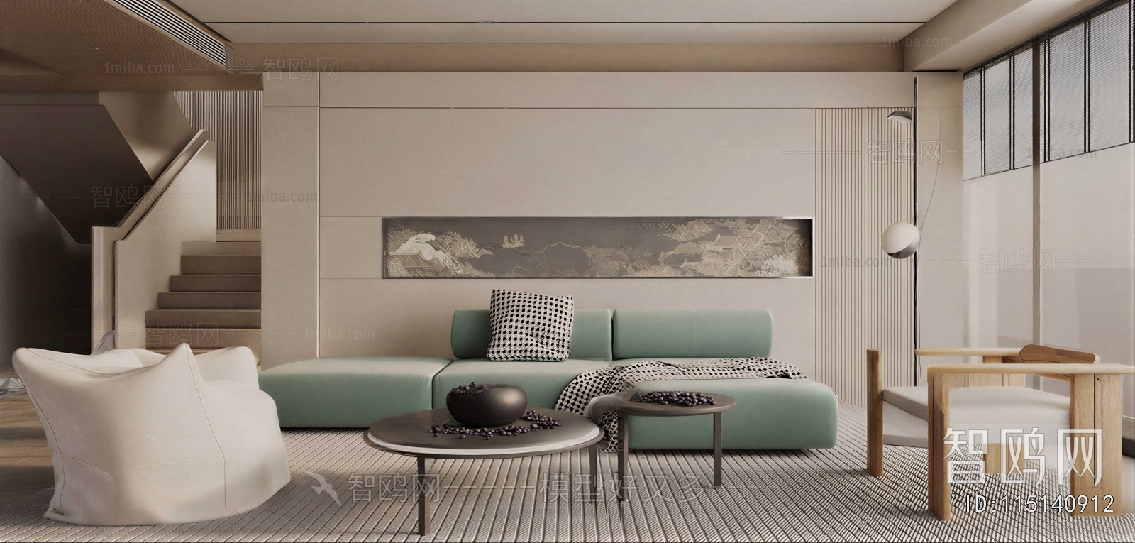 New Chinese Style A Living Room