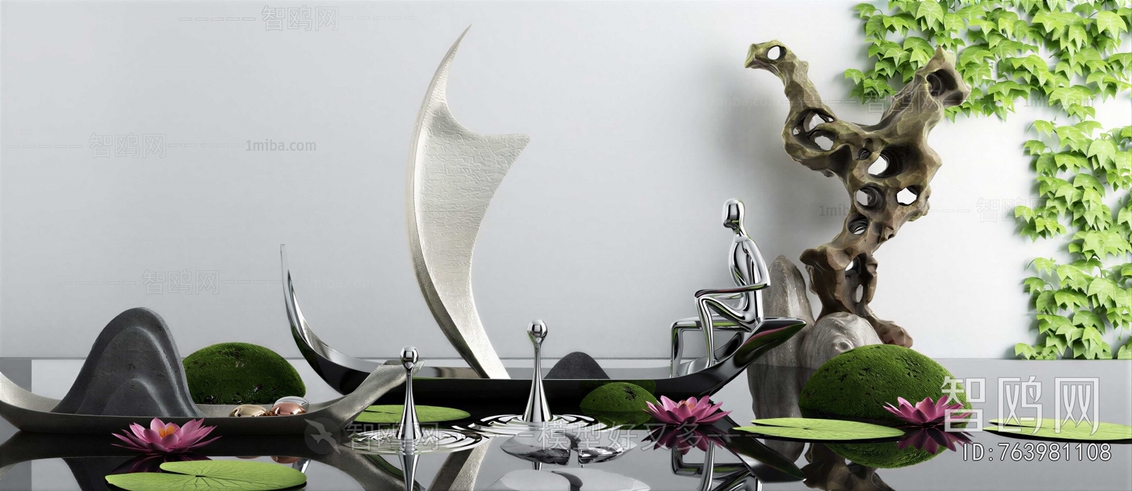 New Chinese Style Rockery Waterscape