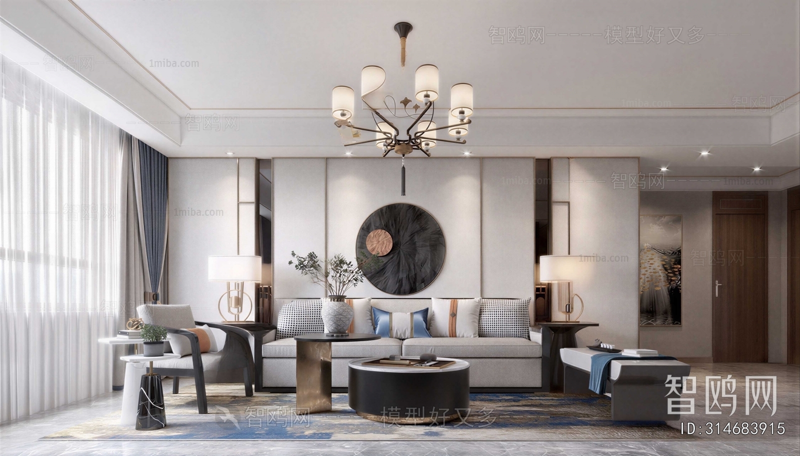 New Chinese Style A Living Room