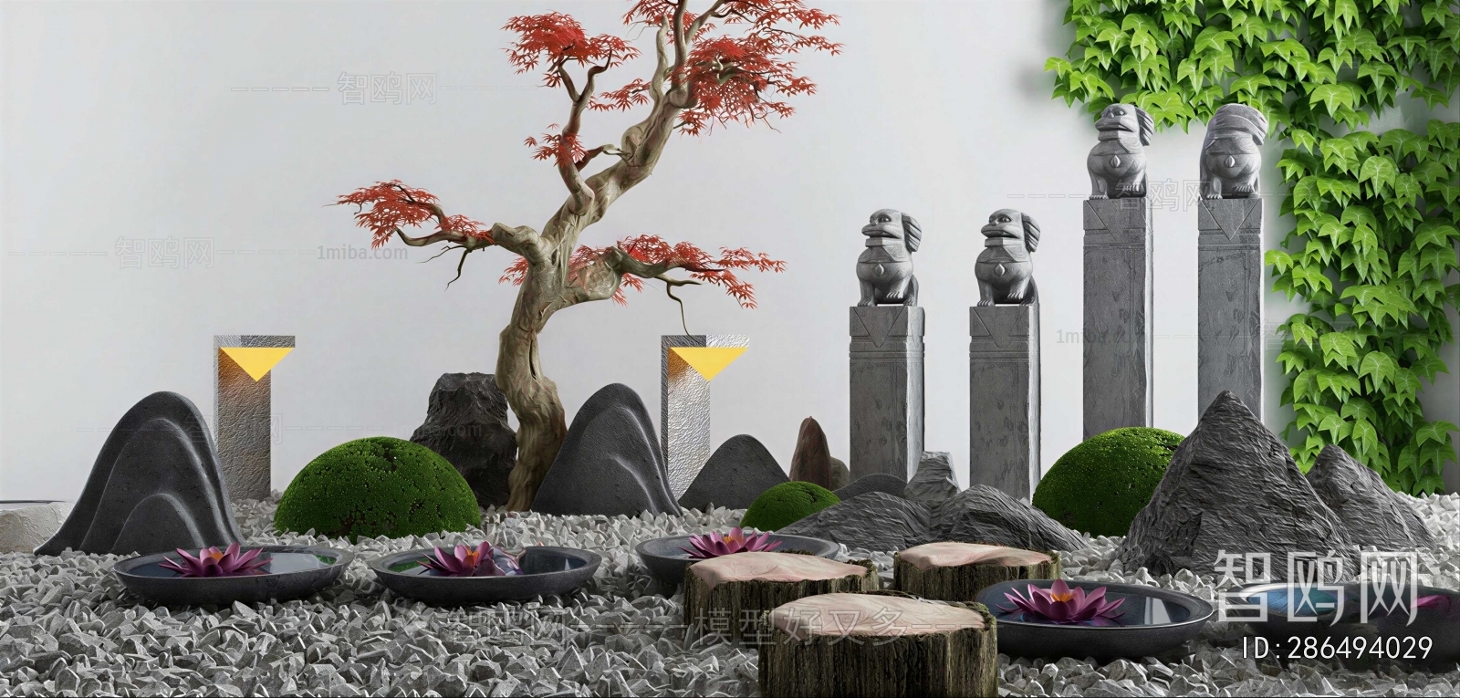 New Chinese Style Rockery Waterscape