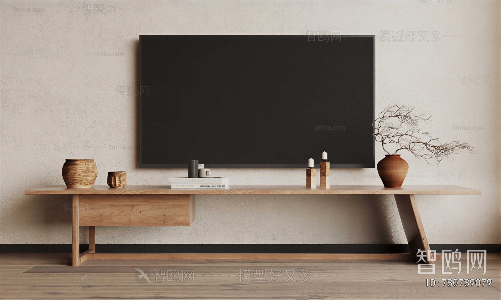 Wabi-sabi Style TV Cabinet