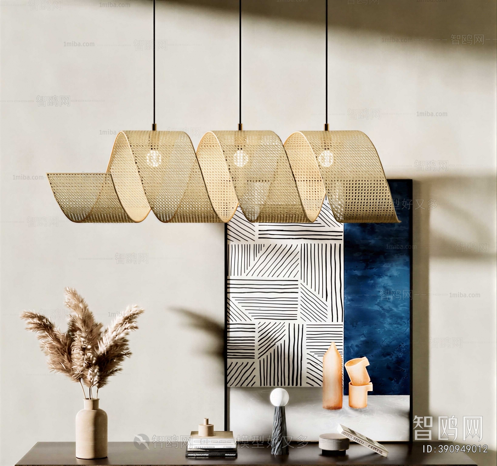 Japanese Style Long Chandelier