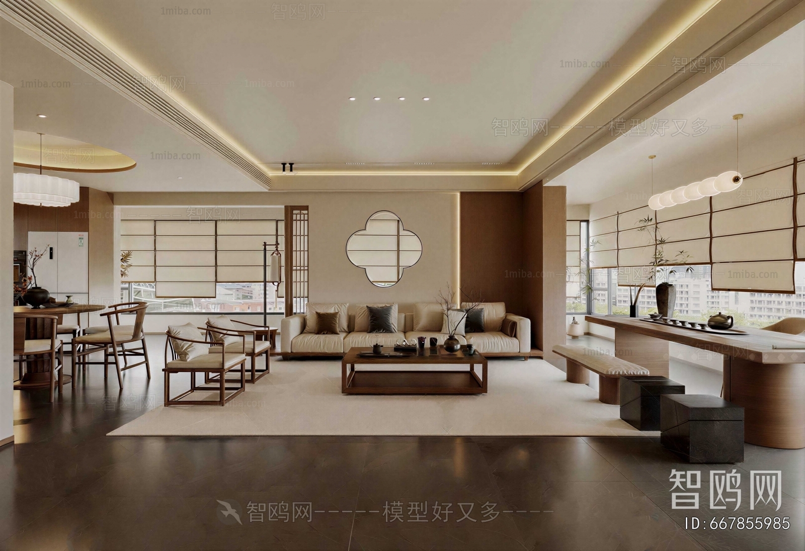 New Chinese Style A Living Room