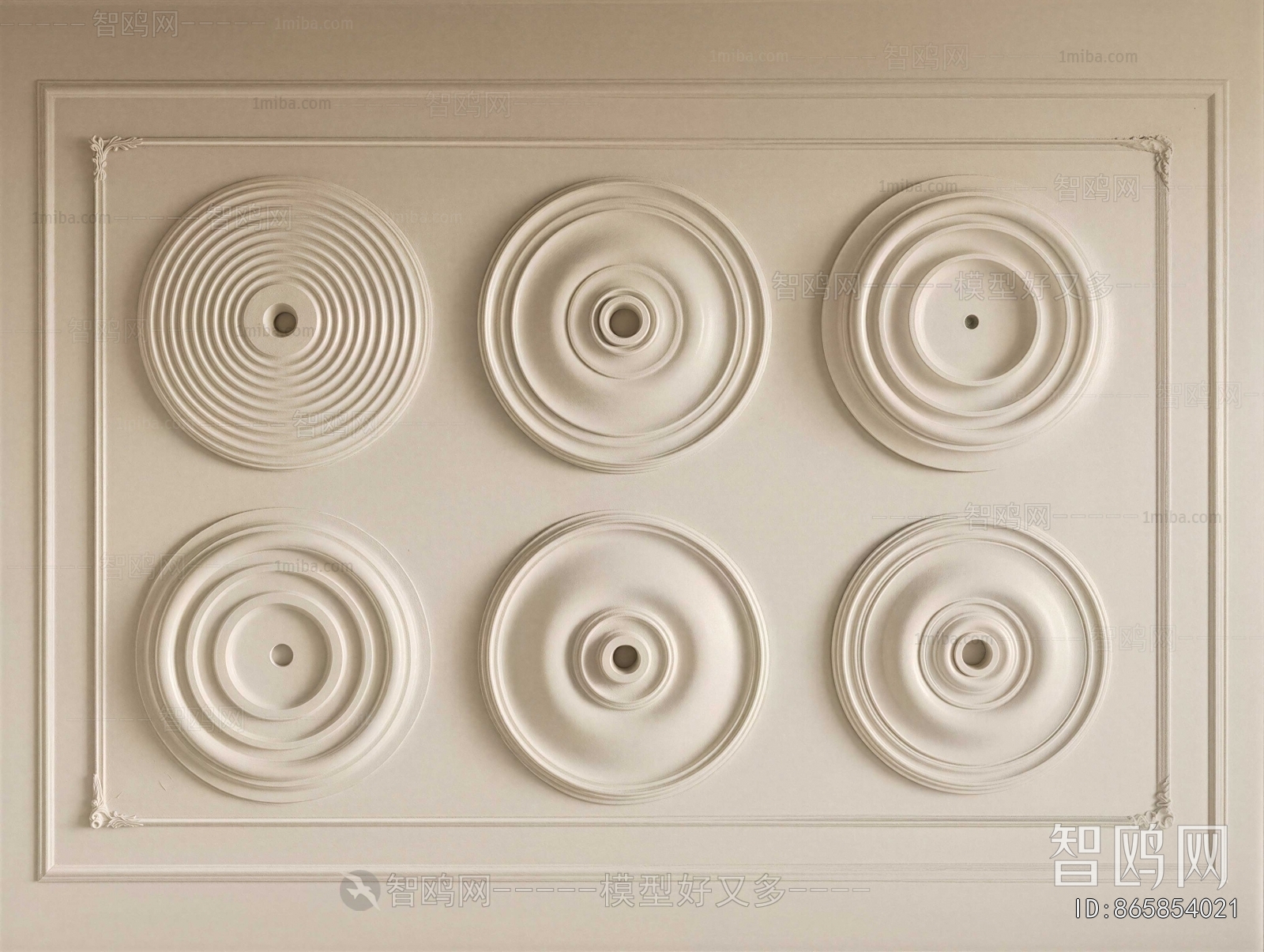 European Style Plaster Carved Top Plate