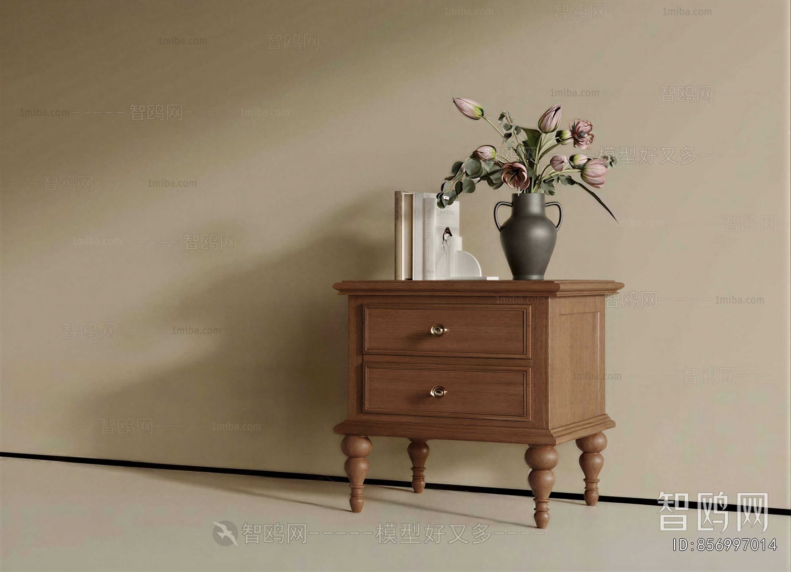 French Style Bedside Cupboard