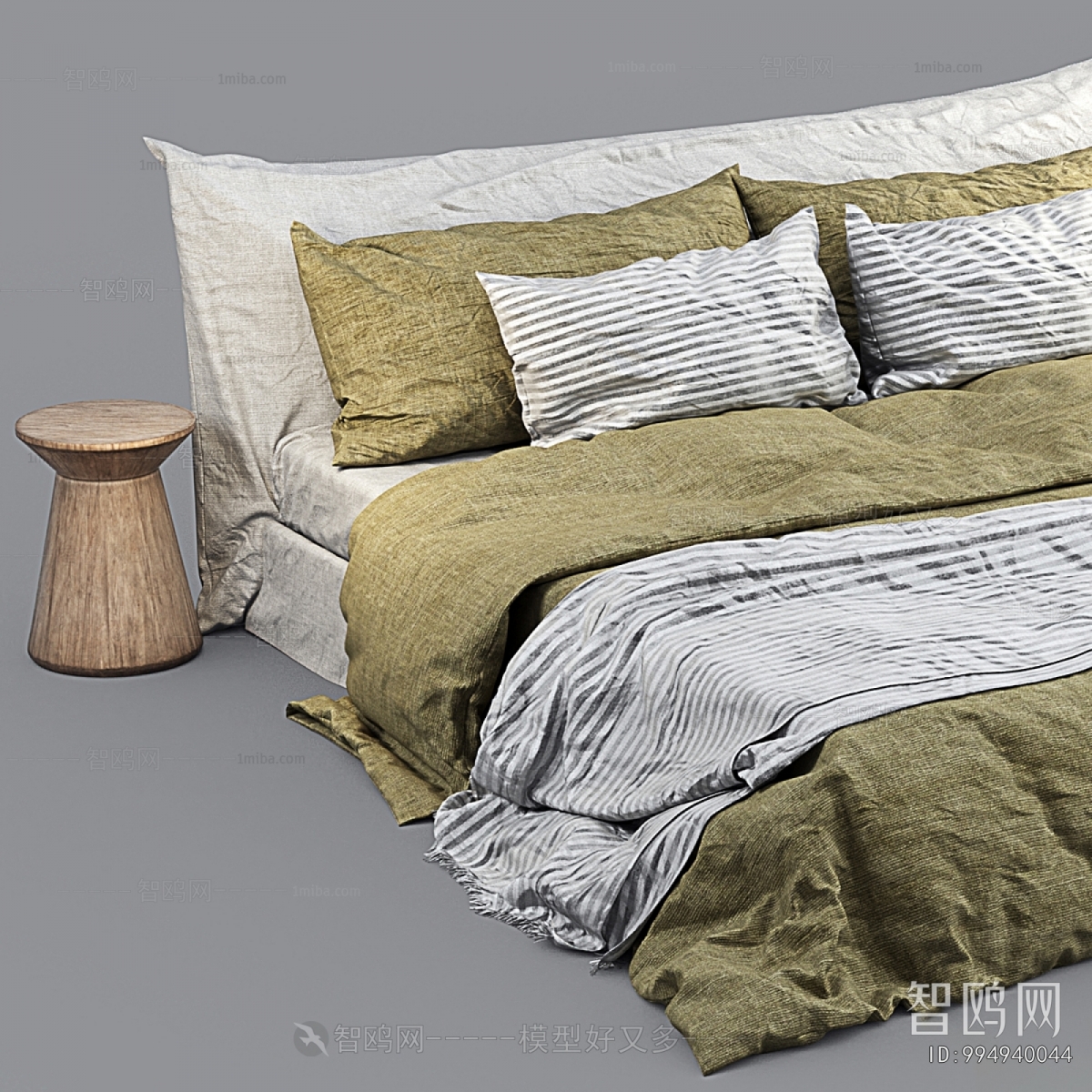 Wabi-sabi Style Double Bed