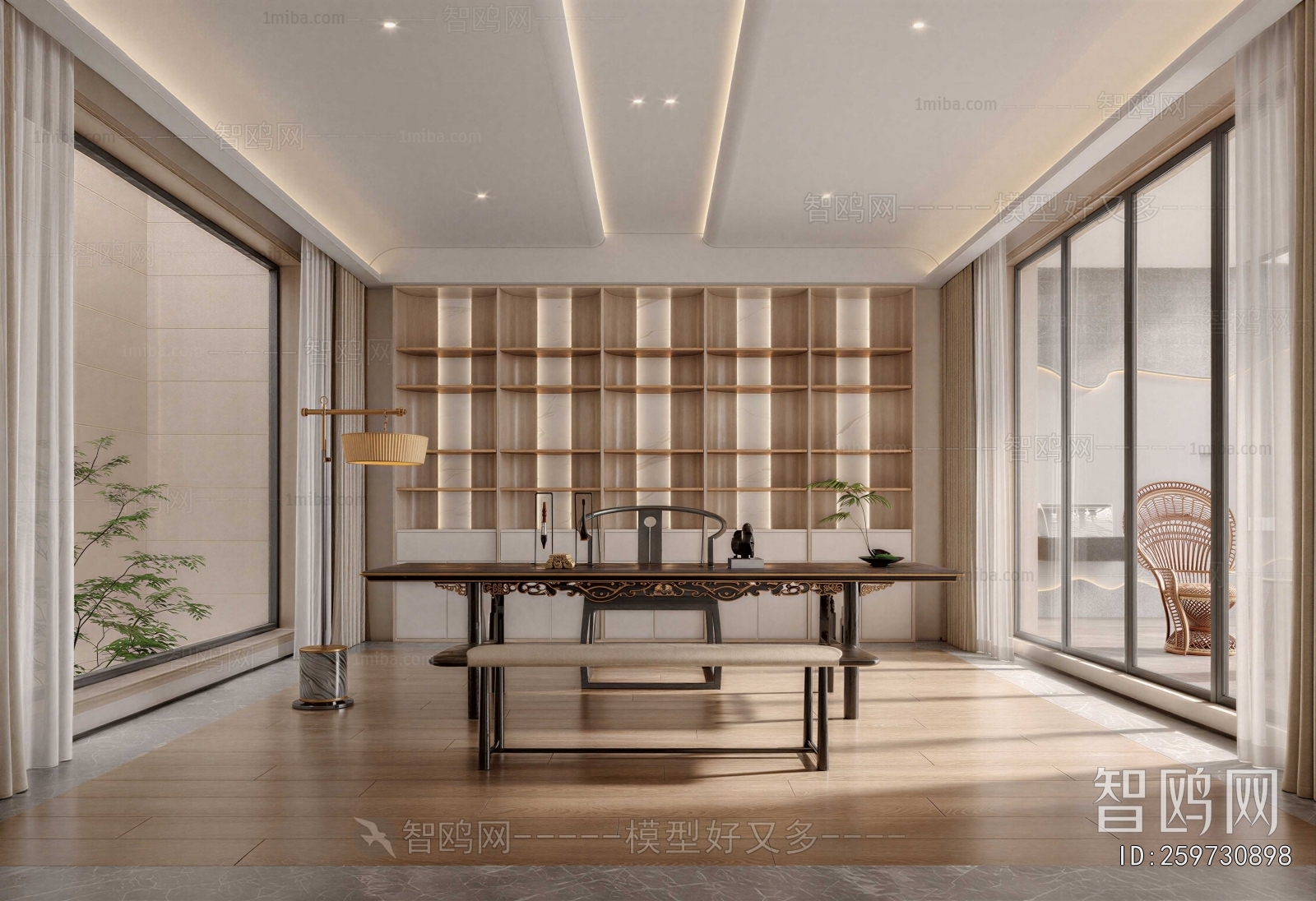 New Chinese Style Study Space