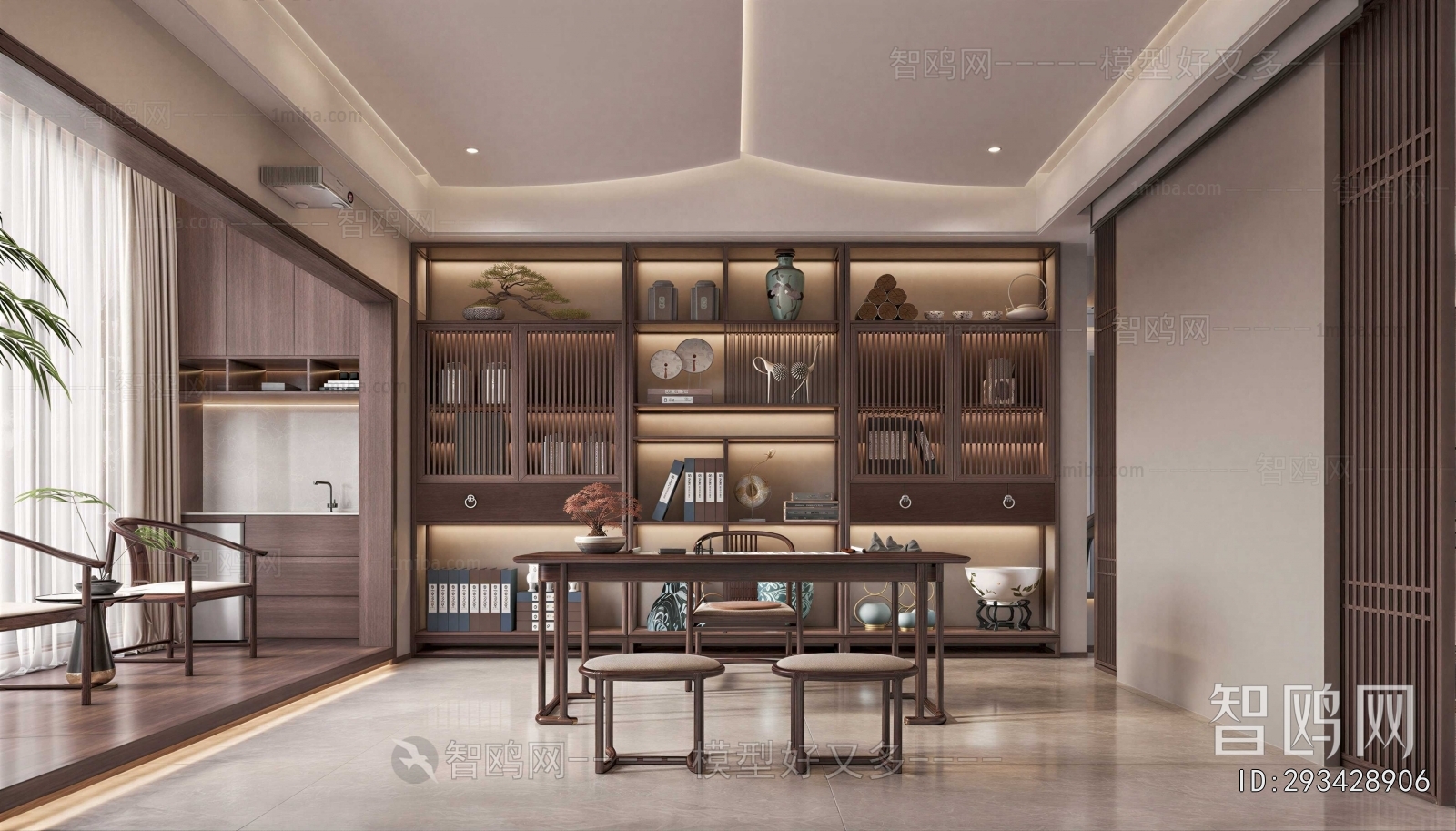 New Chinese Style Study Space