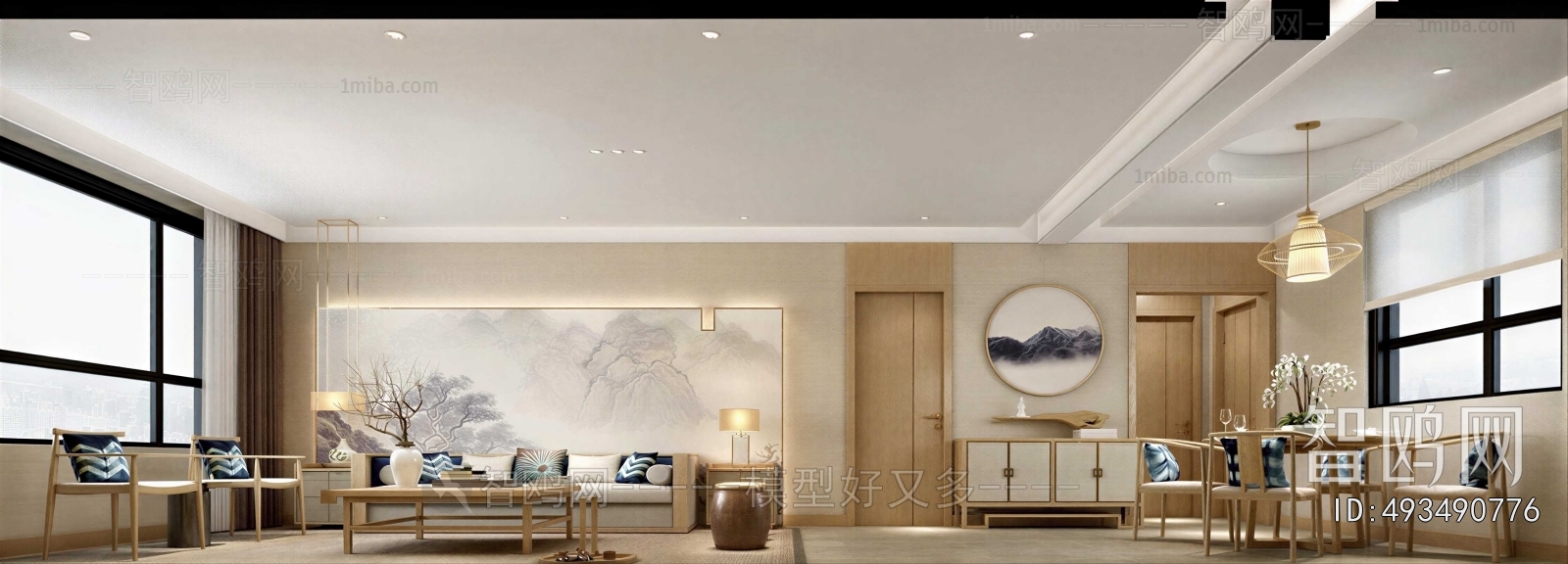 New Chinese Style A Living Room