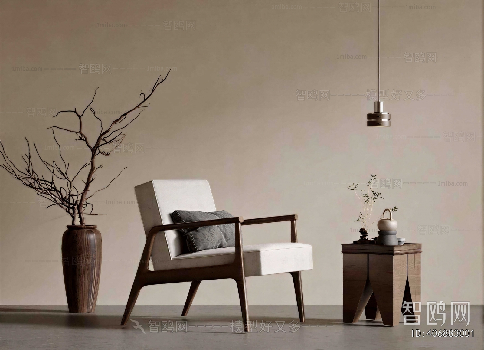 Wabi-sabi Style Lounge Chair