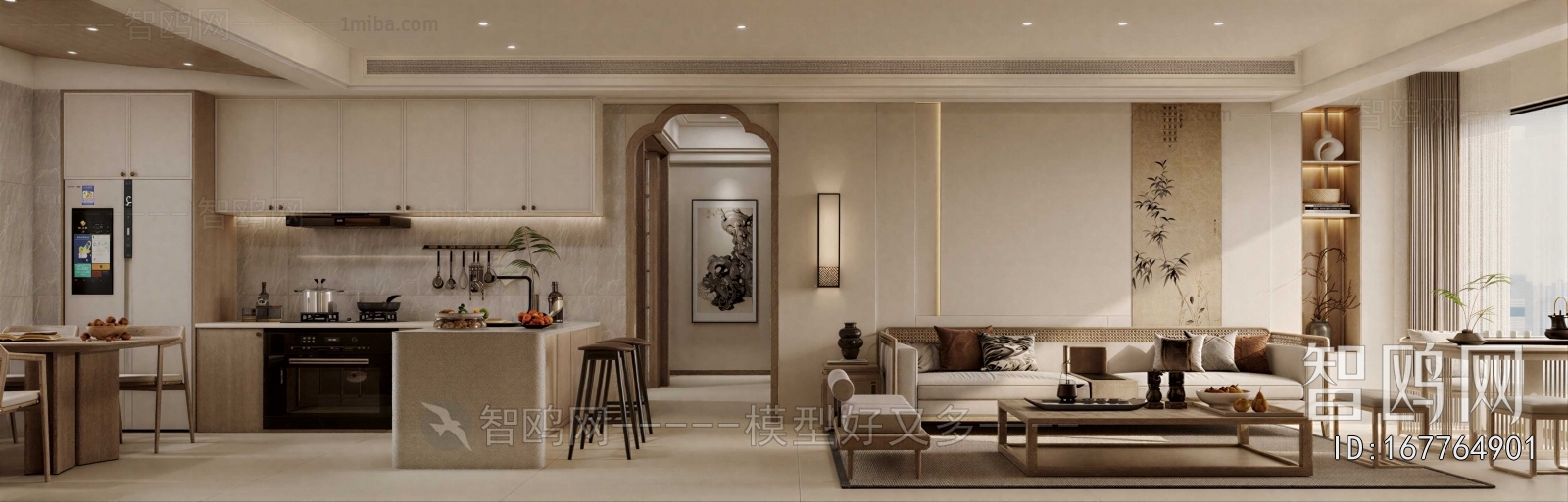 New Chinese Style A Living Room