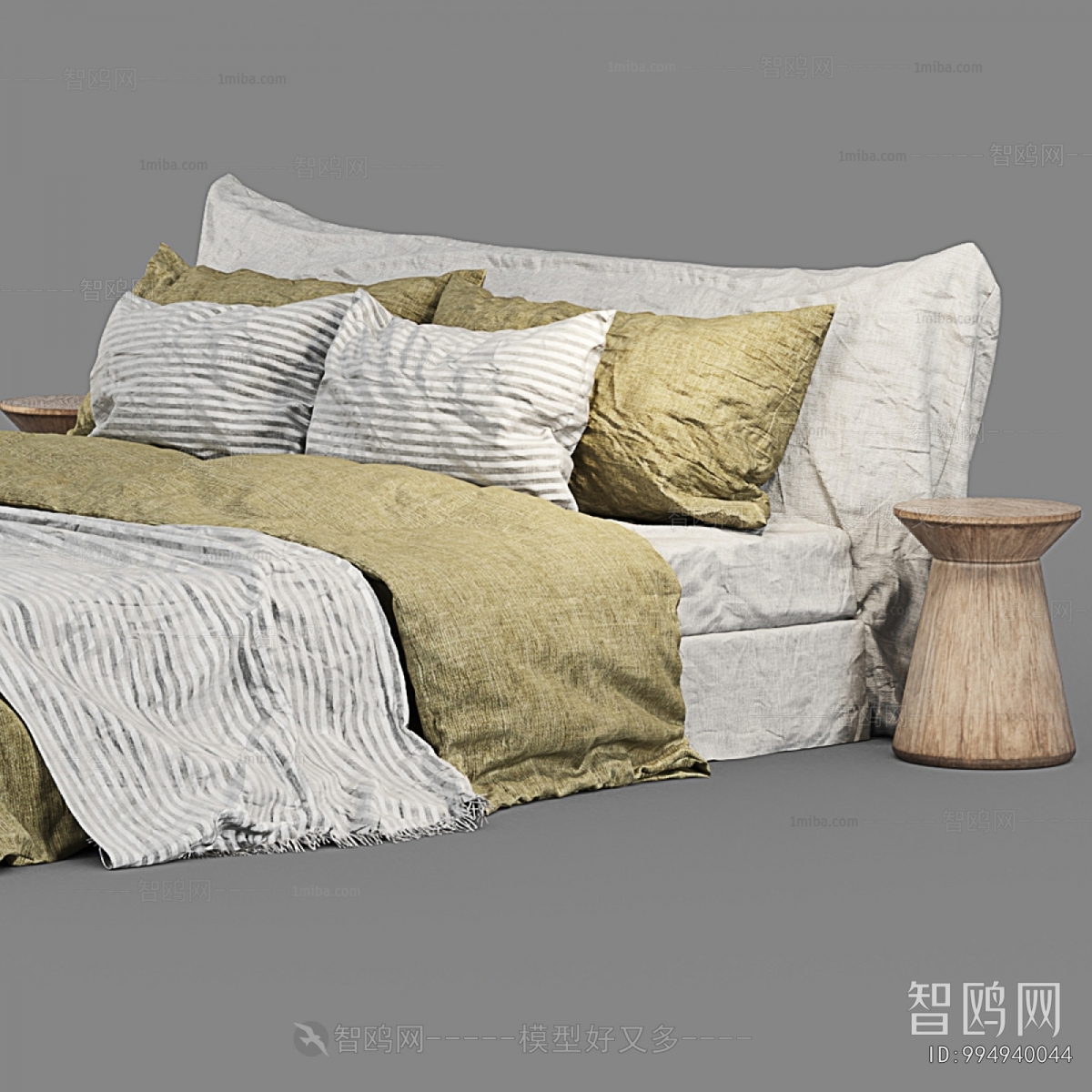 Wabi-sabi Style Double Bed