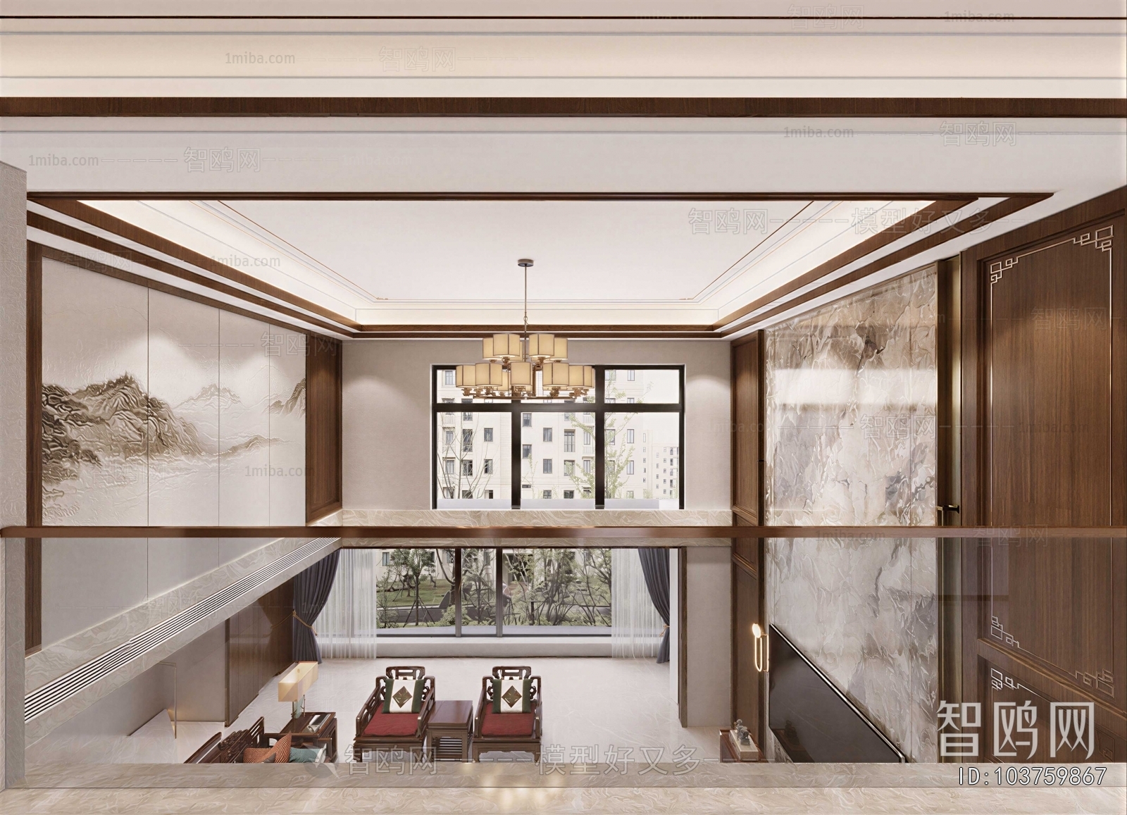 New Chinese Style A Living Room