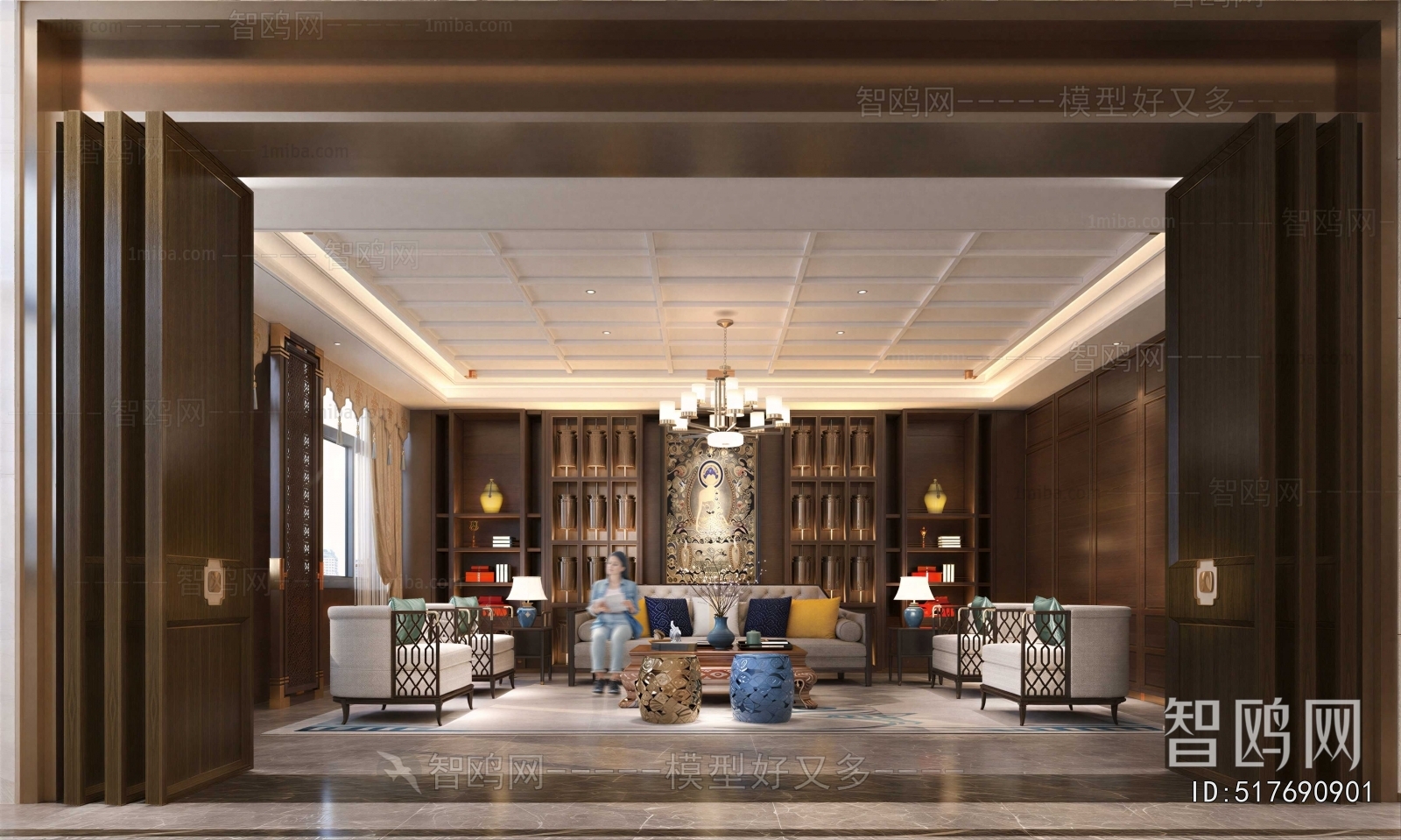 New Chinese Style A Living Room