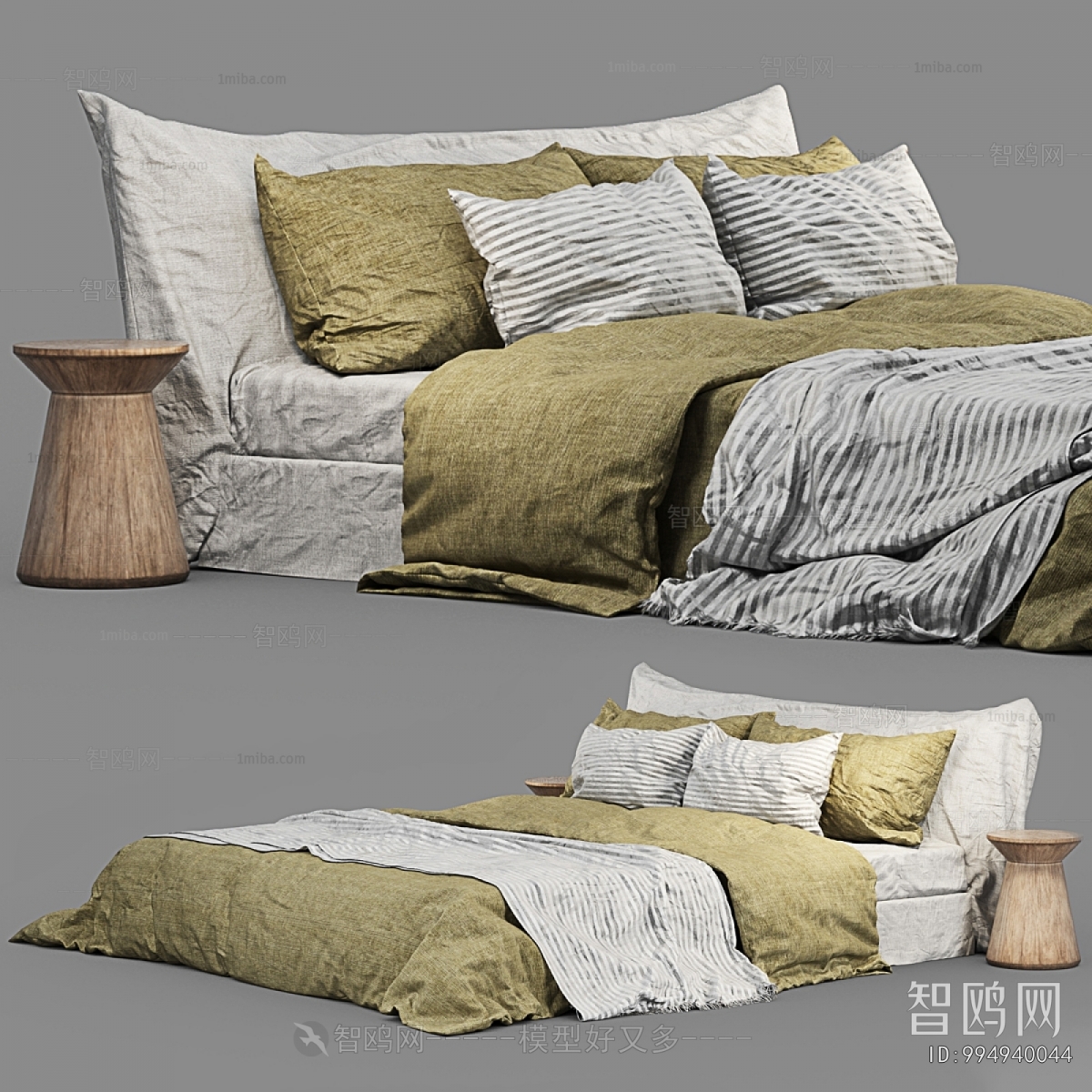 Wabi-sabi Style Double Bed