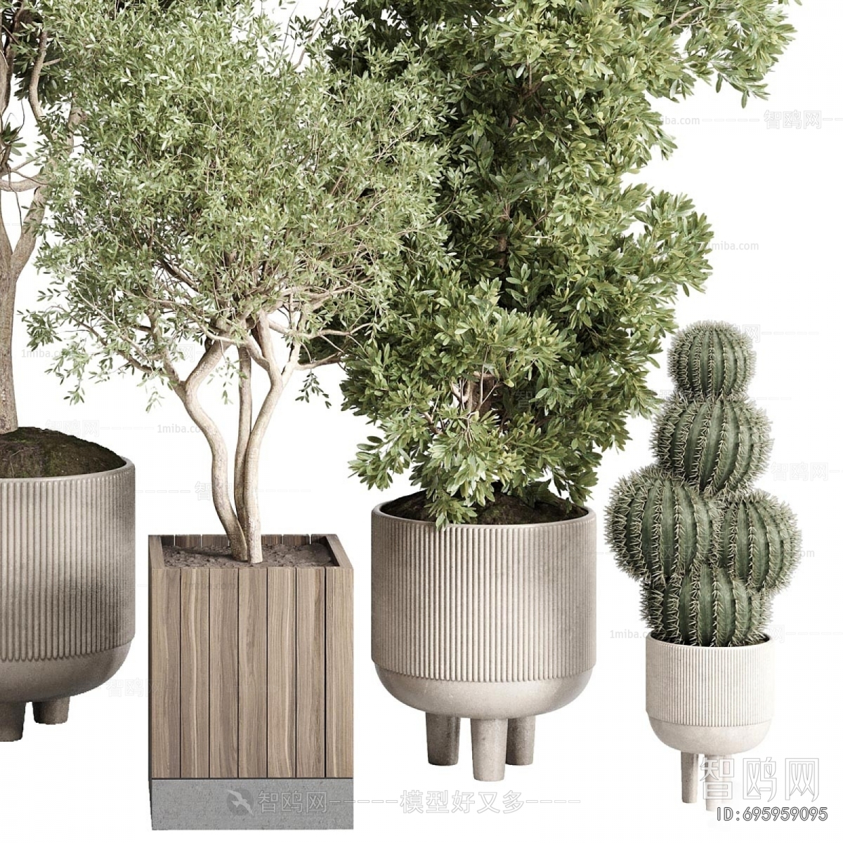 Modern Ground Green Plant Potted Plants