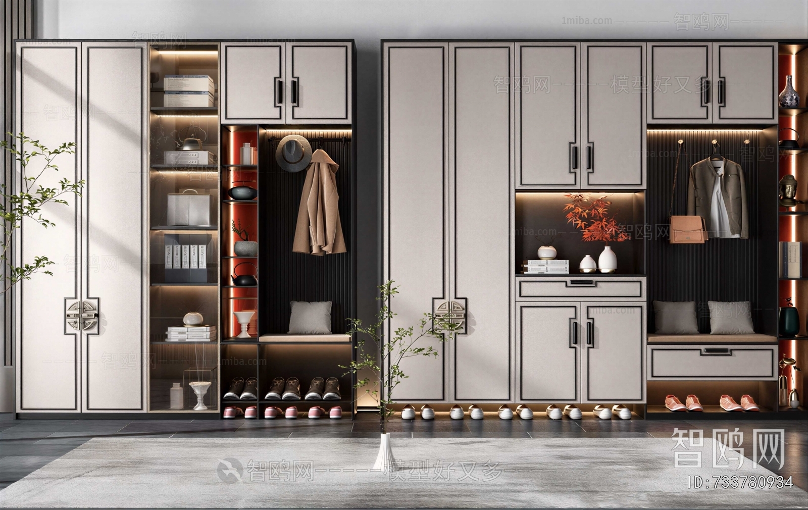 New Chinese Style Shoe Cabinet