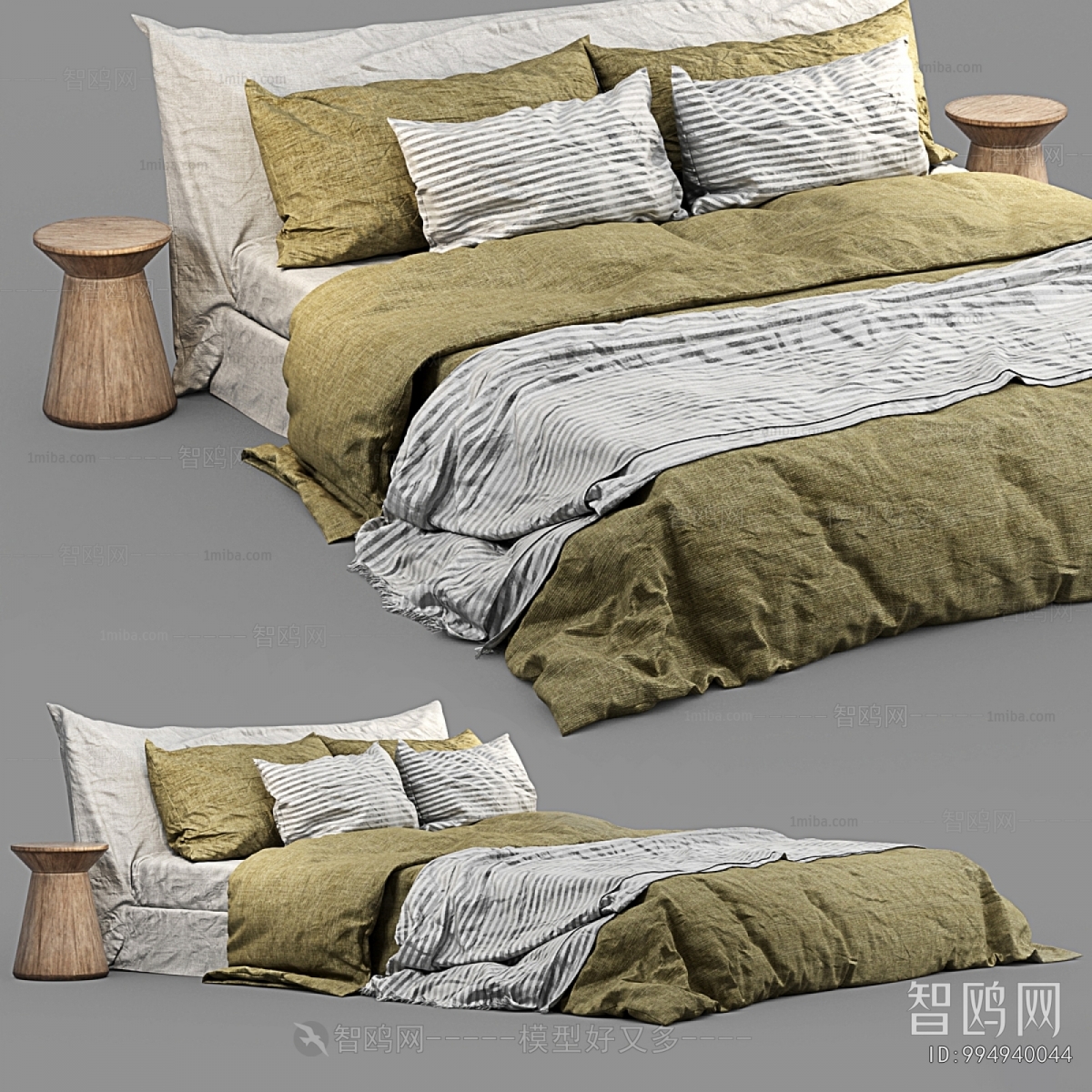 Wabi-sabi Style Double Bed