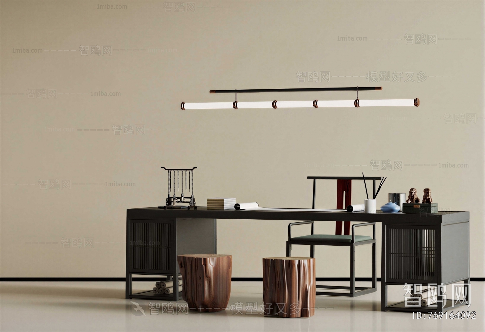 New Chinese Style Computer Desk And Chair