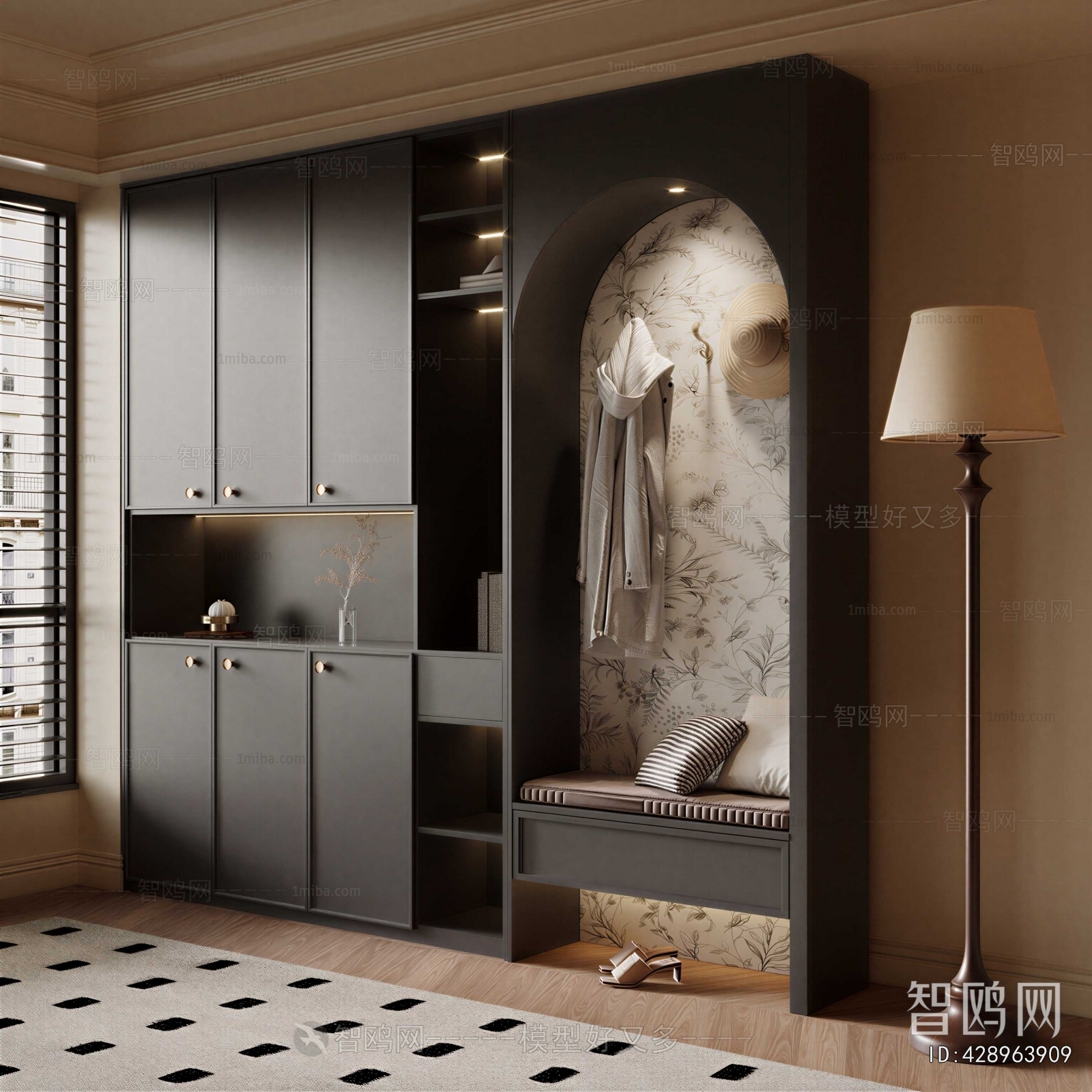 French Style Shoe Cabinet