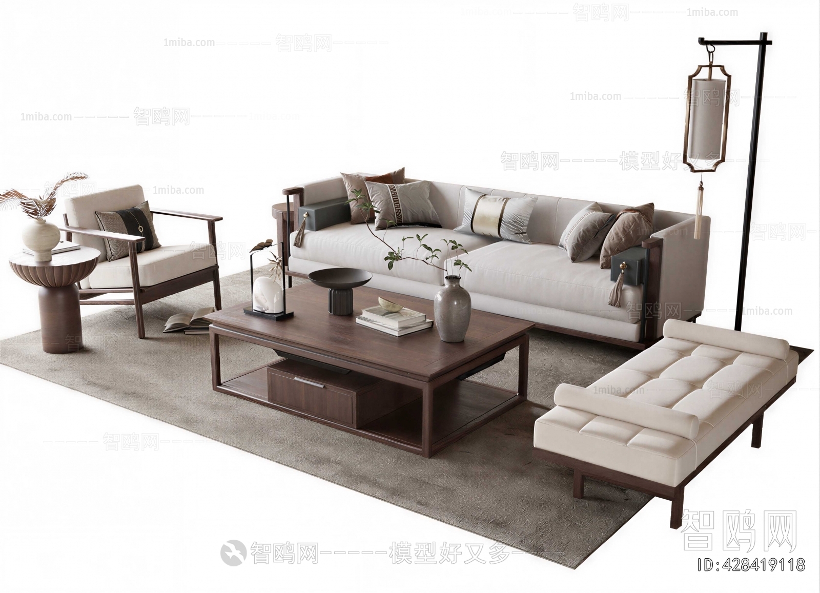 New Chinese Style Sofa Combination