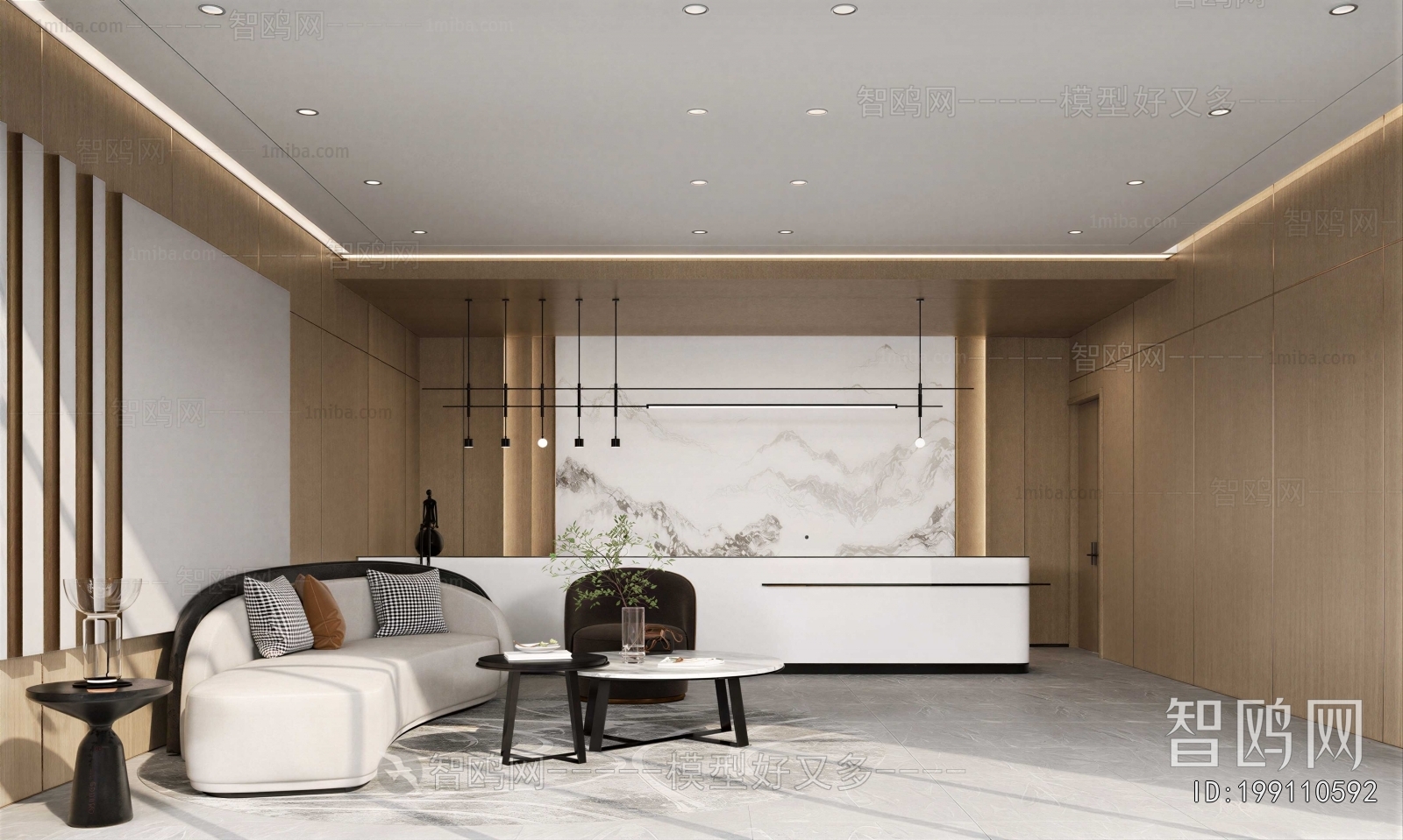 Modern Office Reception Desk