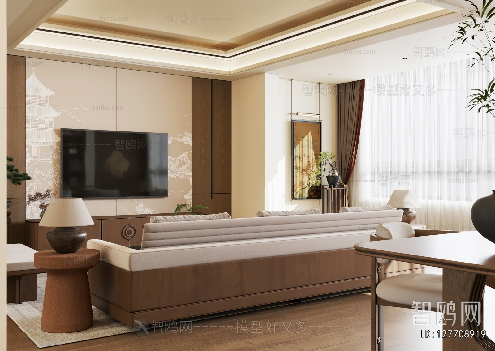 New Chinese Style A Living Room