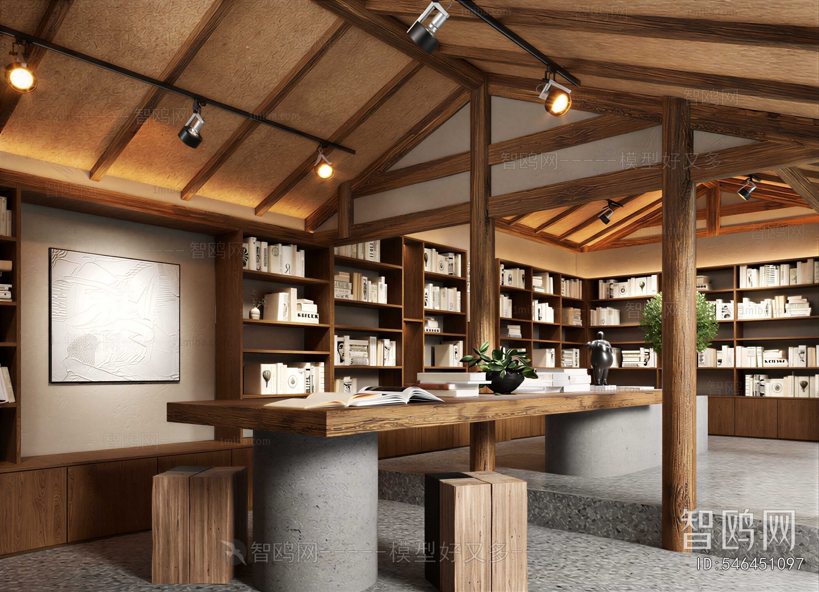 Wabi-sabi Style Bookstore Book Bar