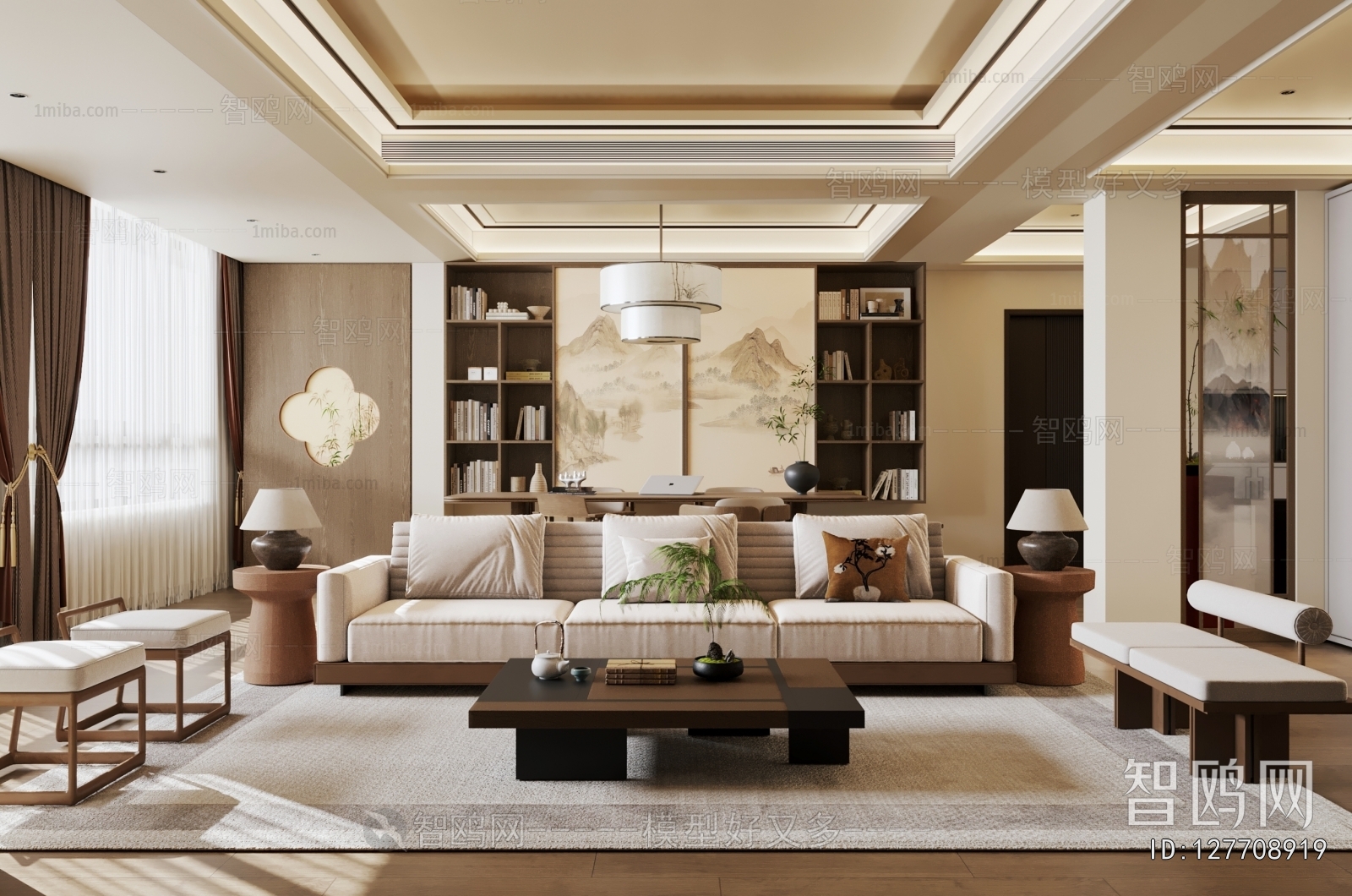 New Chinese Style A Living Room