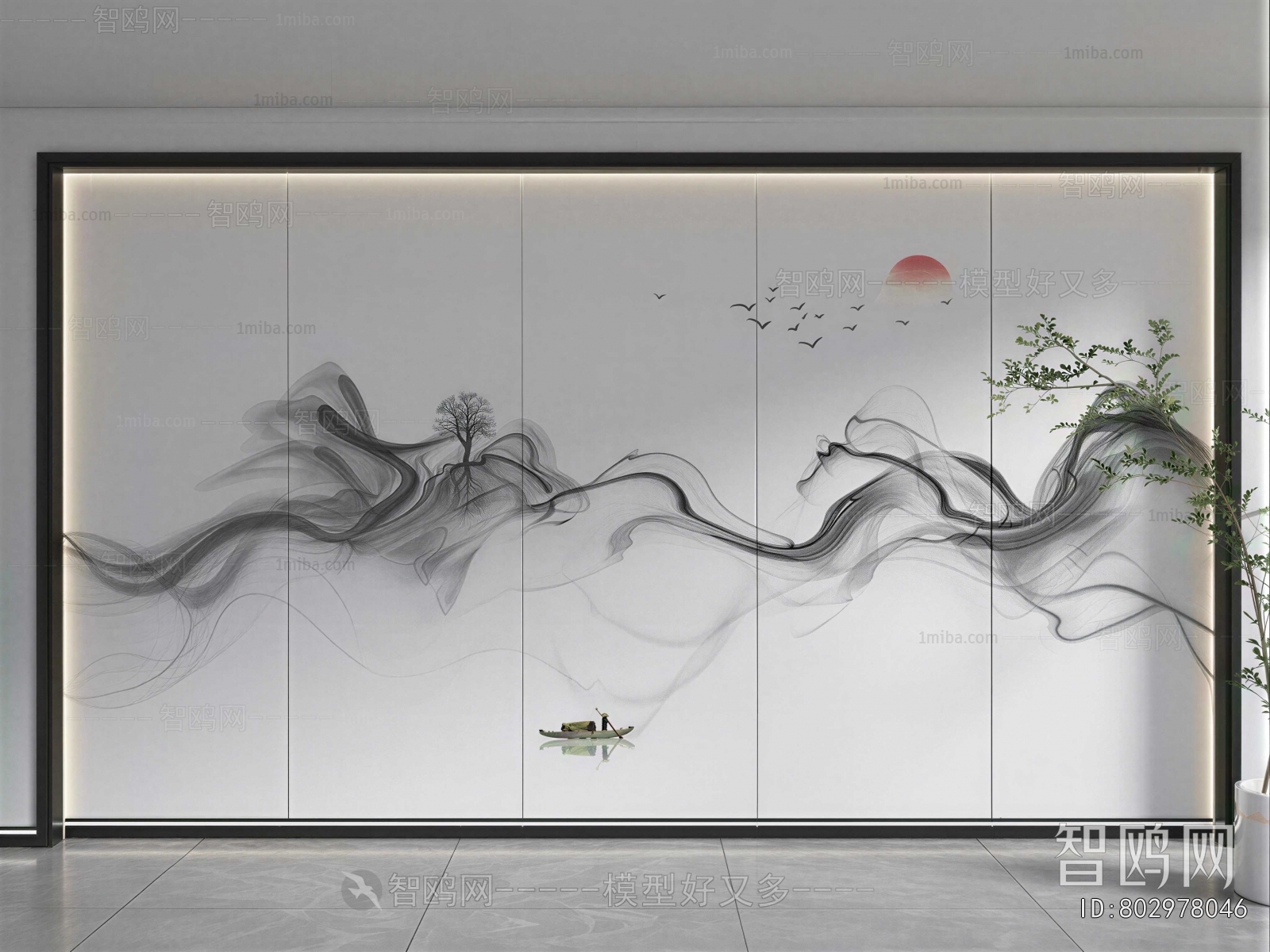 New Chinese Style TV Wall