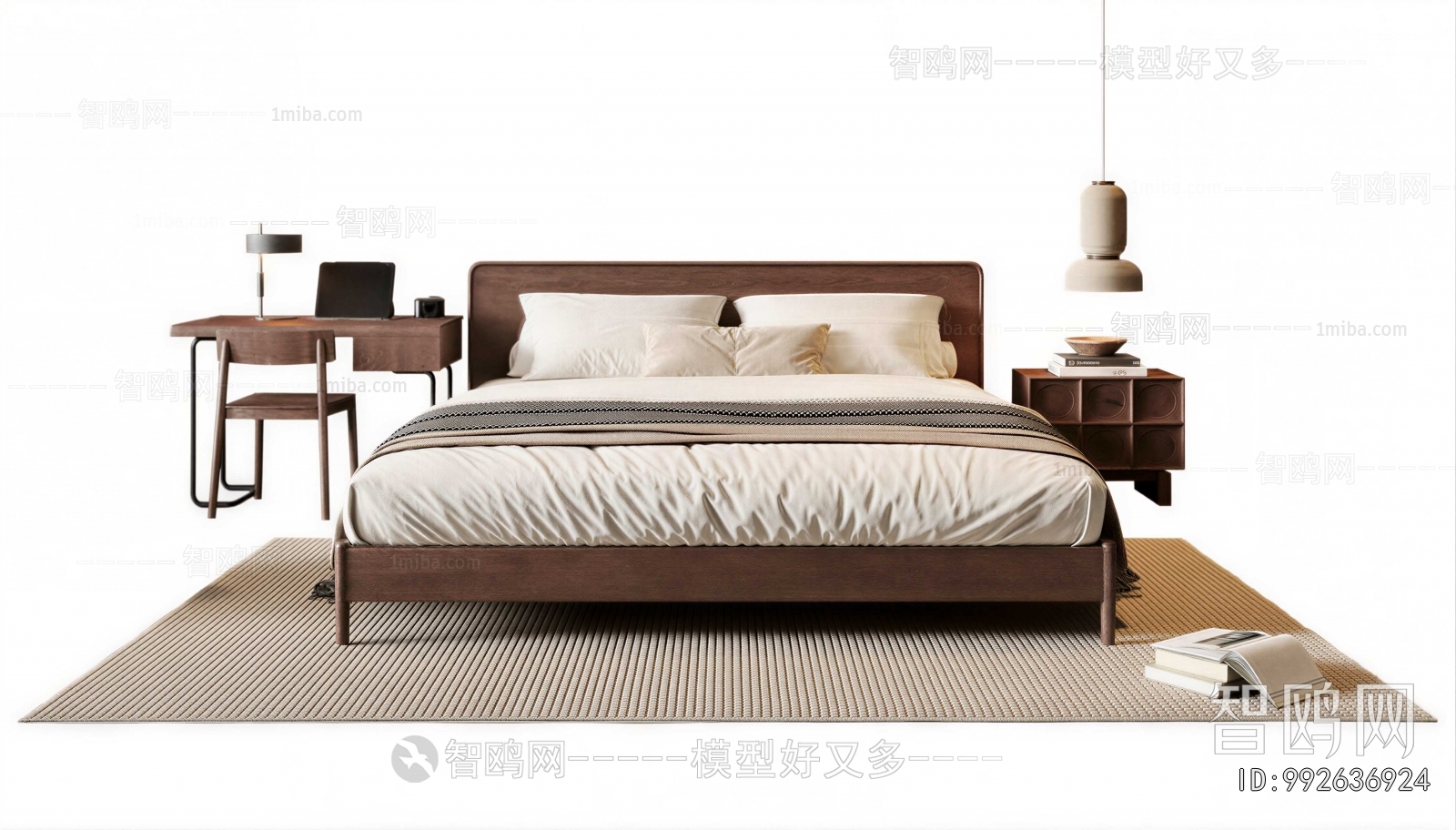 Wabi-sabi Style Double Bed