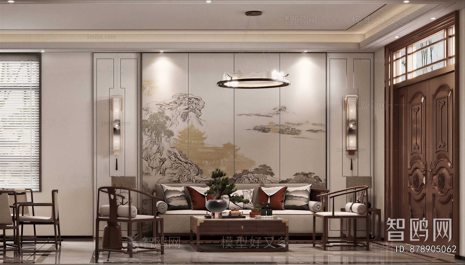 New Chinese Style A Living Room