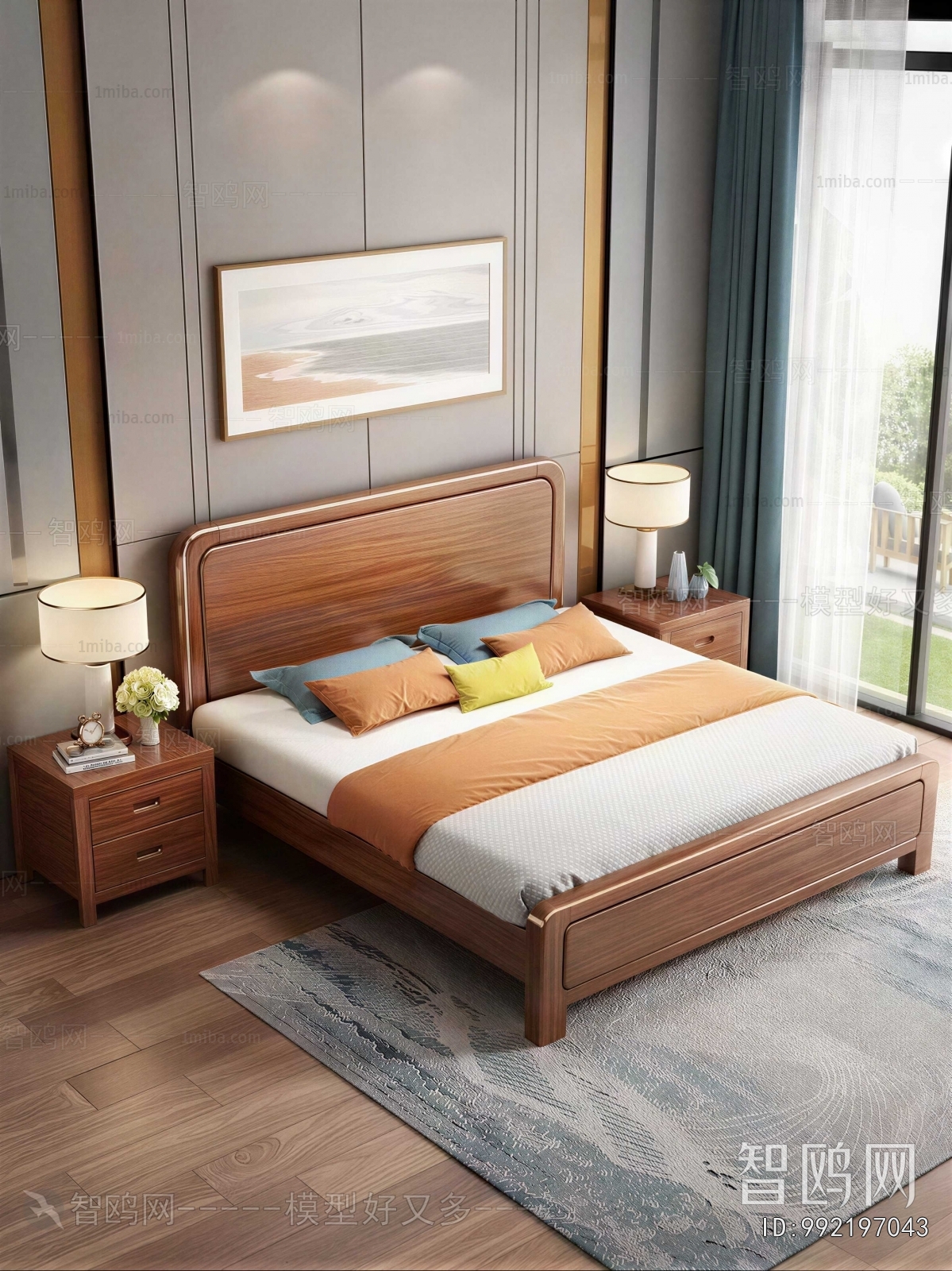 New Chinese Style Double Bed