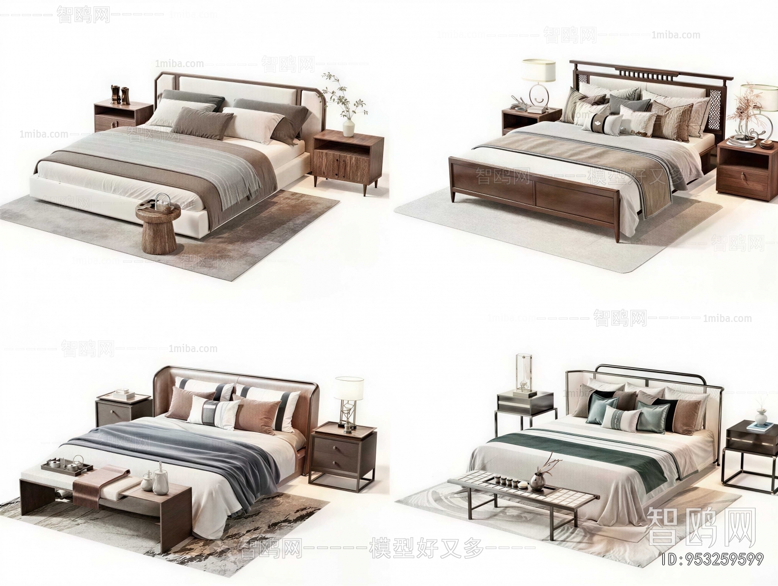 New Chinese Style Double Bed