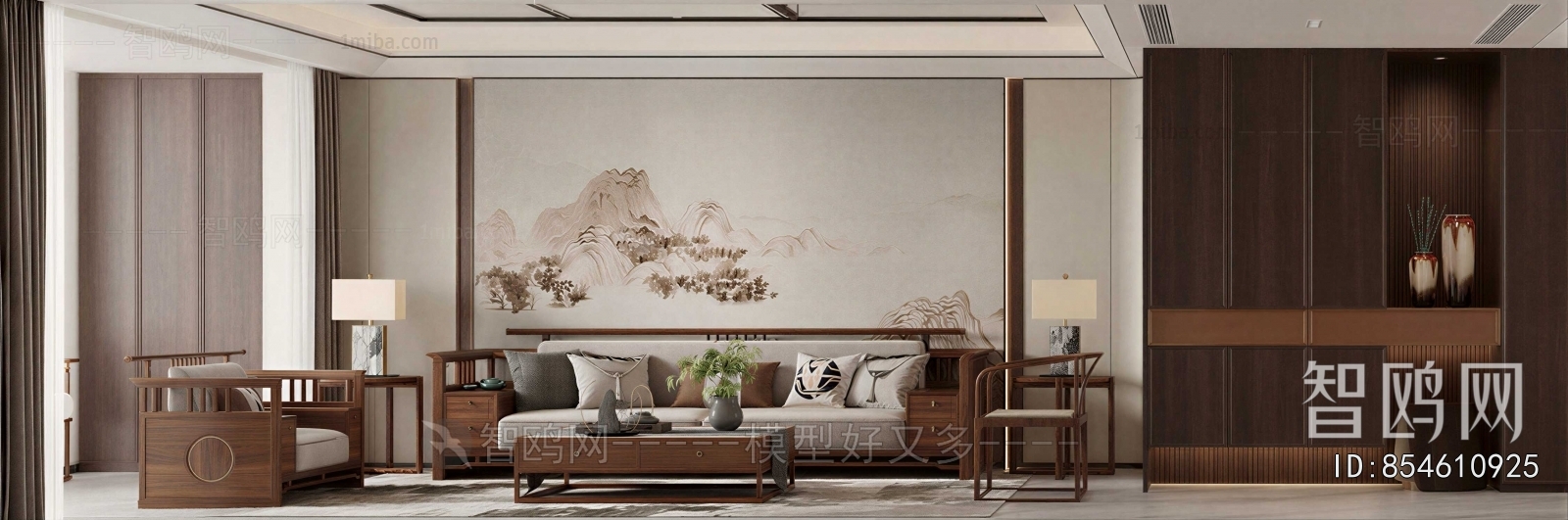 New Chinese Style A Living Room