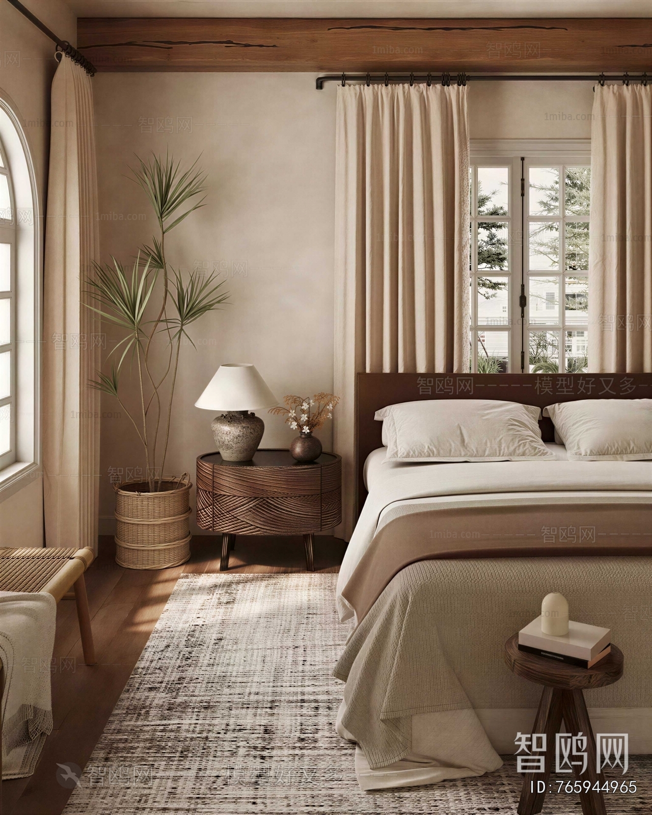 Wabi-sabi Style Bedroom