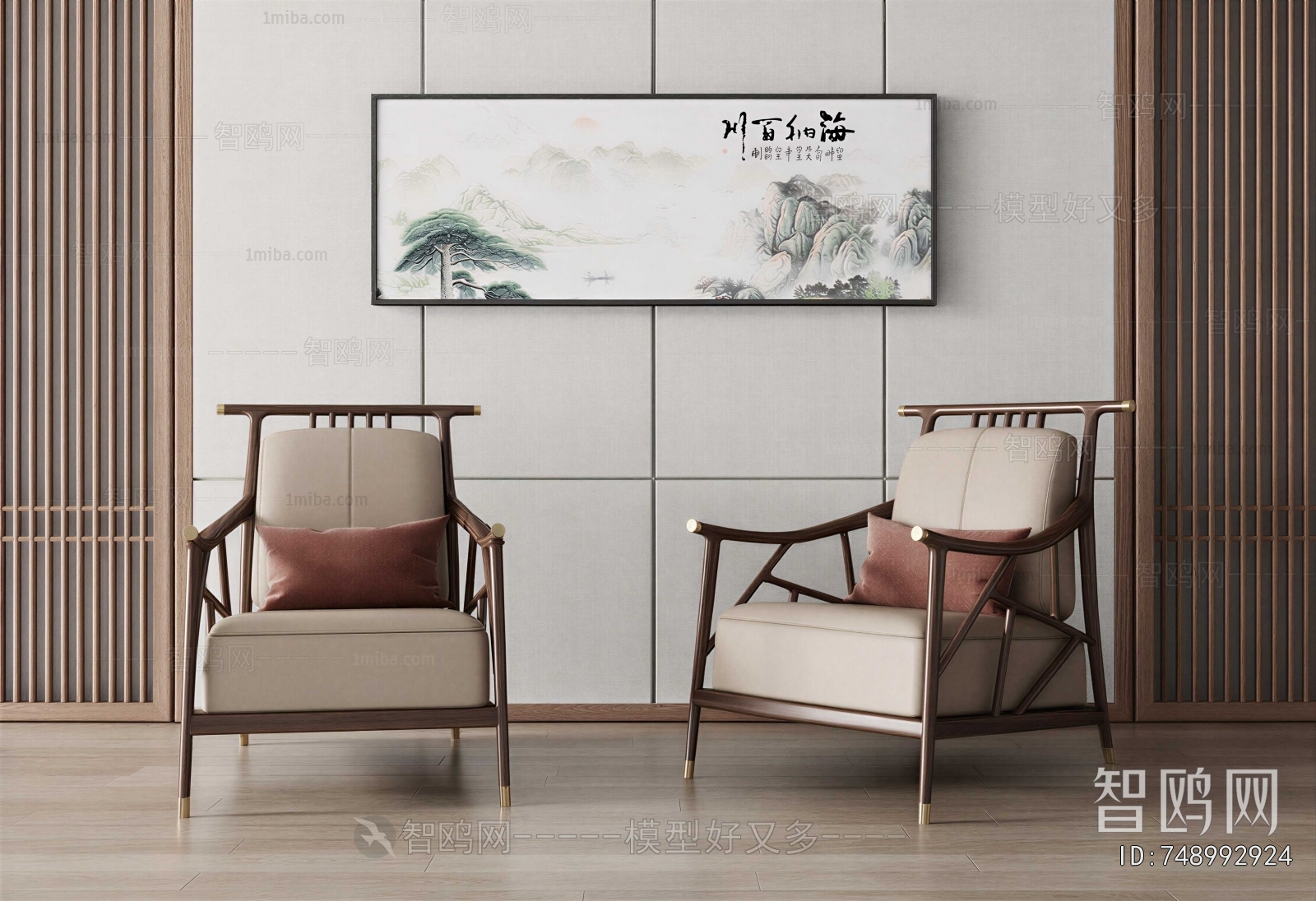 New Chinese Style Single Sofa